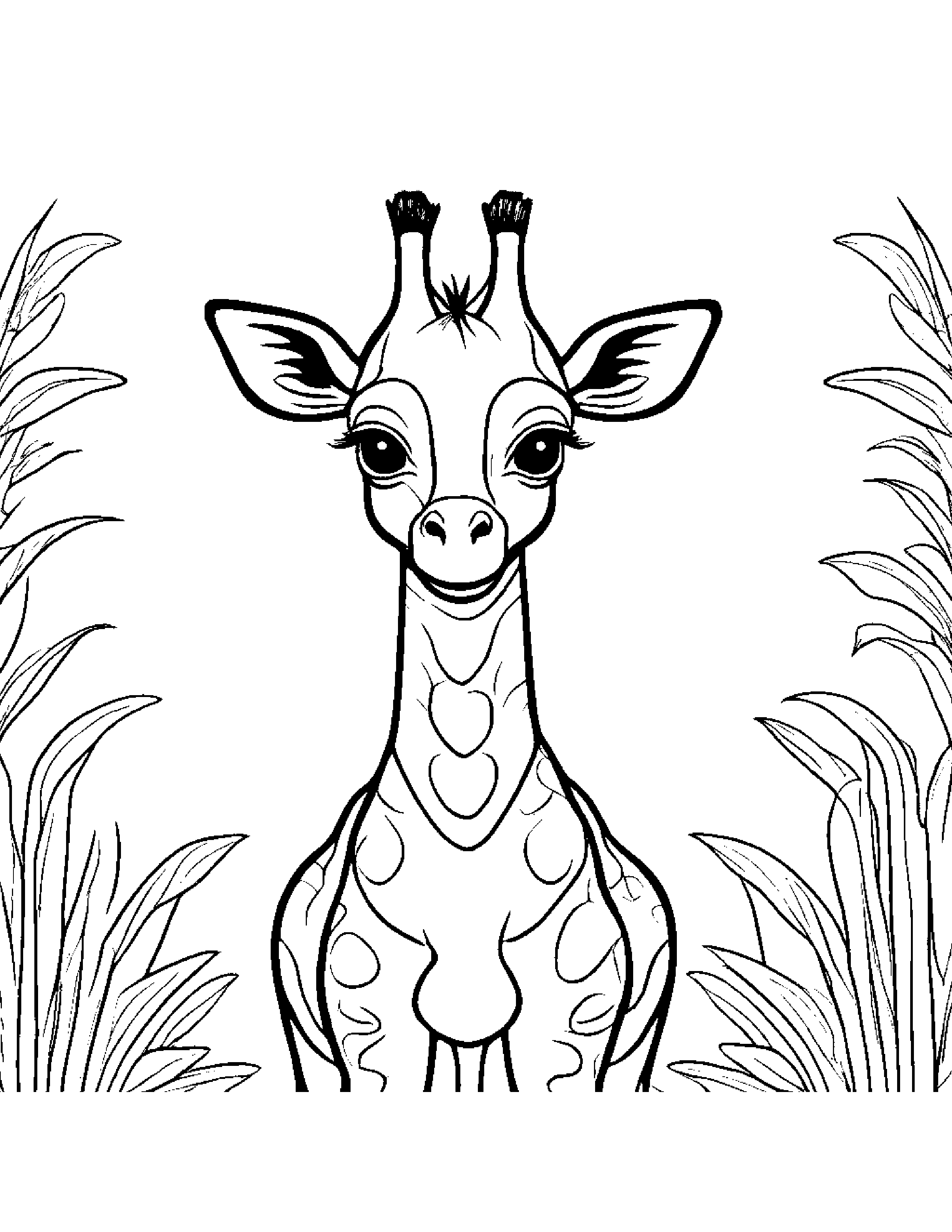 Tiny Giraffe Coloring Page (Free Printable PDF)
