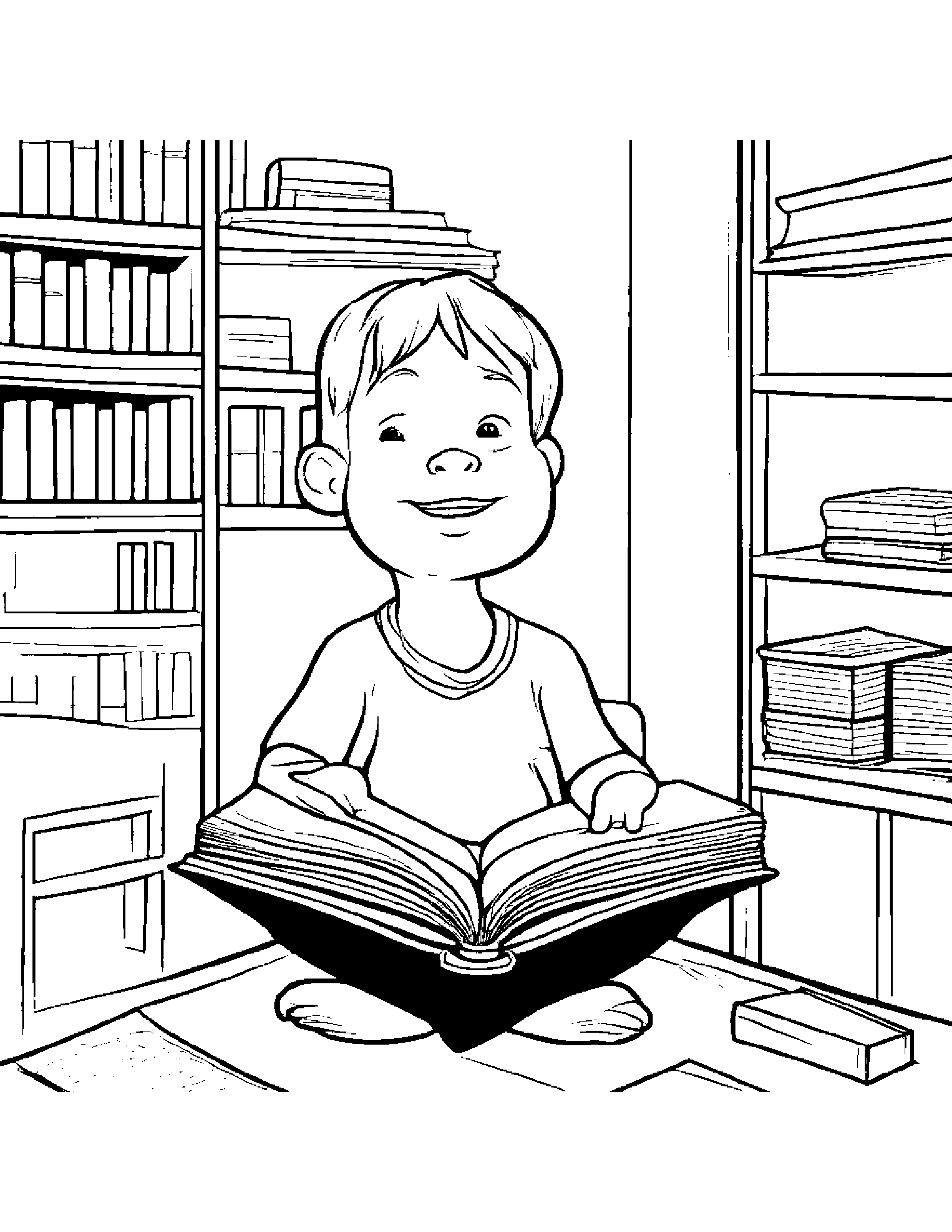 Brave Gosling Reading A Storybook In A Classroom Corner #2 Coloring Page (Free Printable PDF)