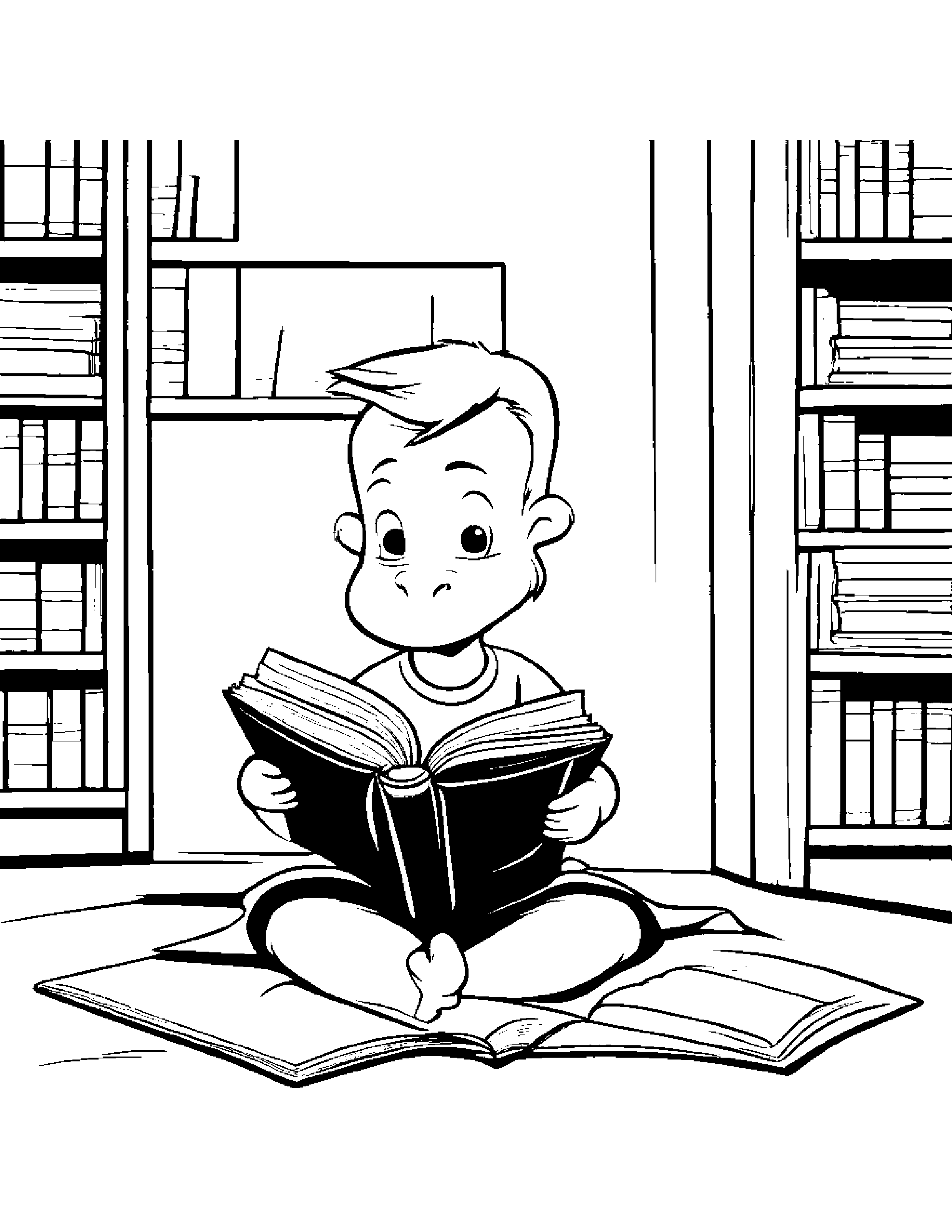 Brave Gosling Reading A Storybook In A Classroom Corner #3 Coloring Page (Free Printable PDF)