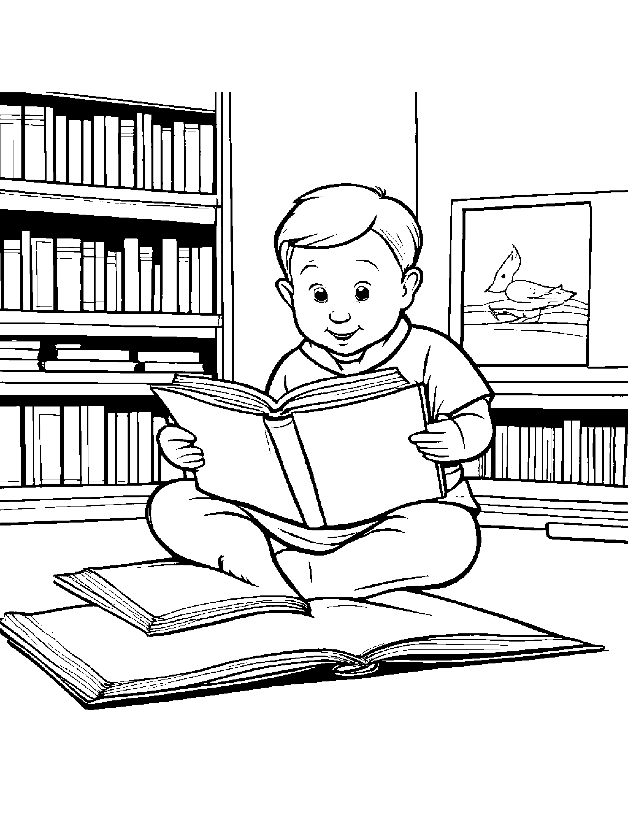 Brave Gosling Reading A Storybook In A Classroom Corner #4 Coloring Page (Free Printable PDF)