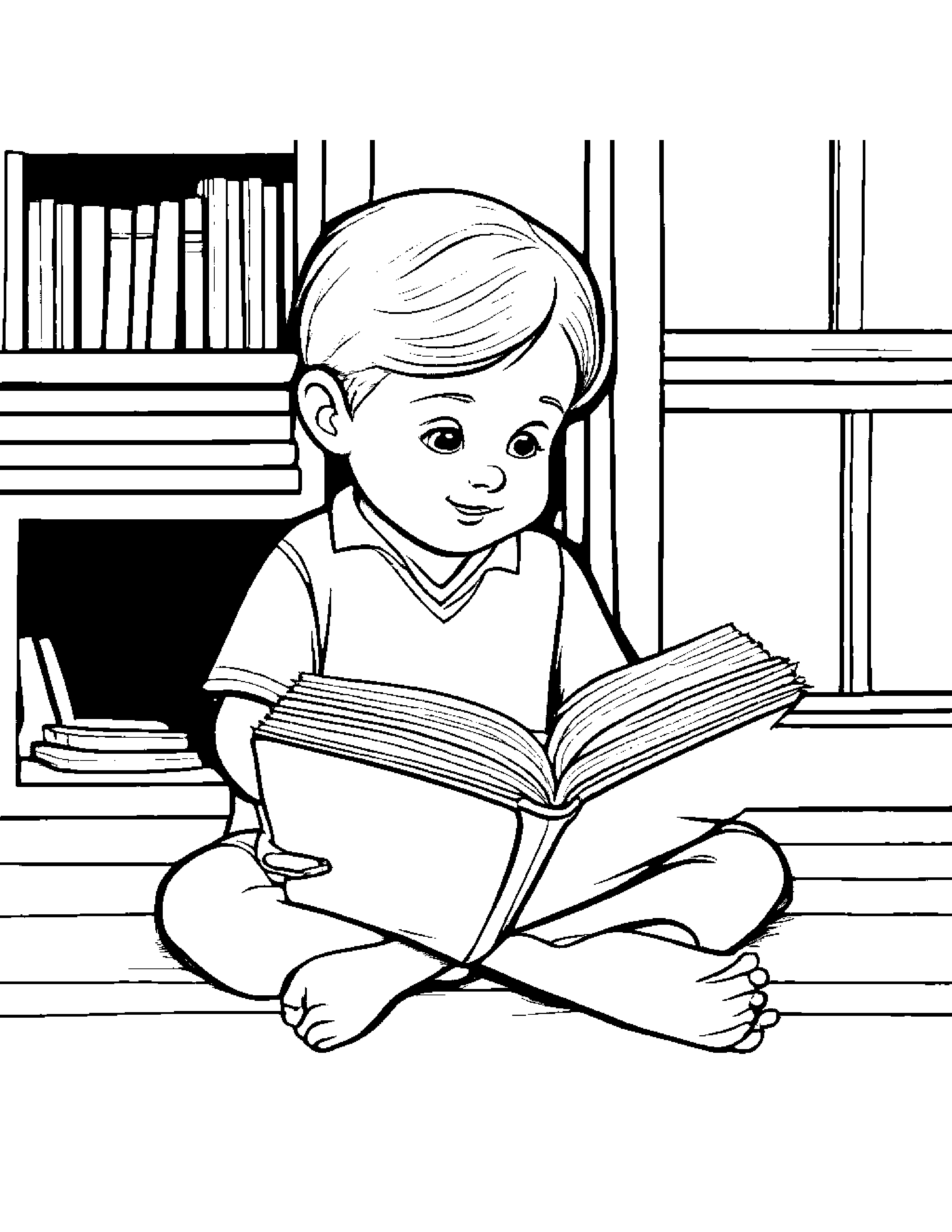 Brave Gosling Reading A Storybook In A Classroom Corner #5 Coloring Page (Free Printable PDF)