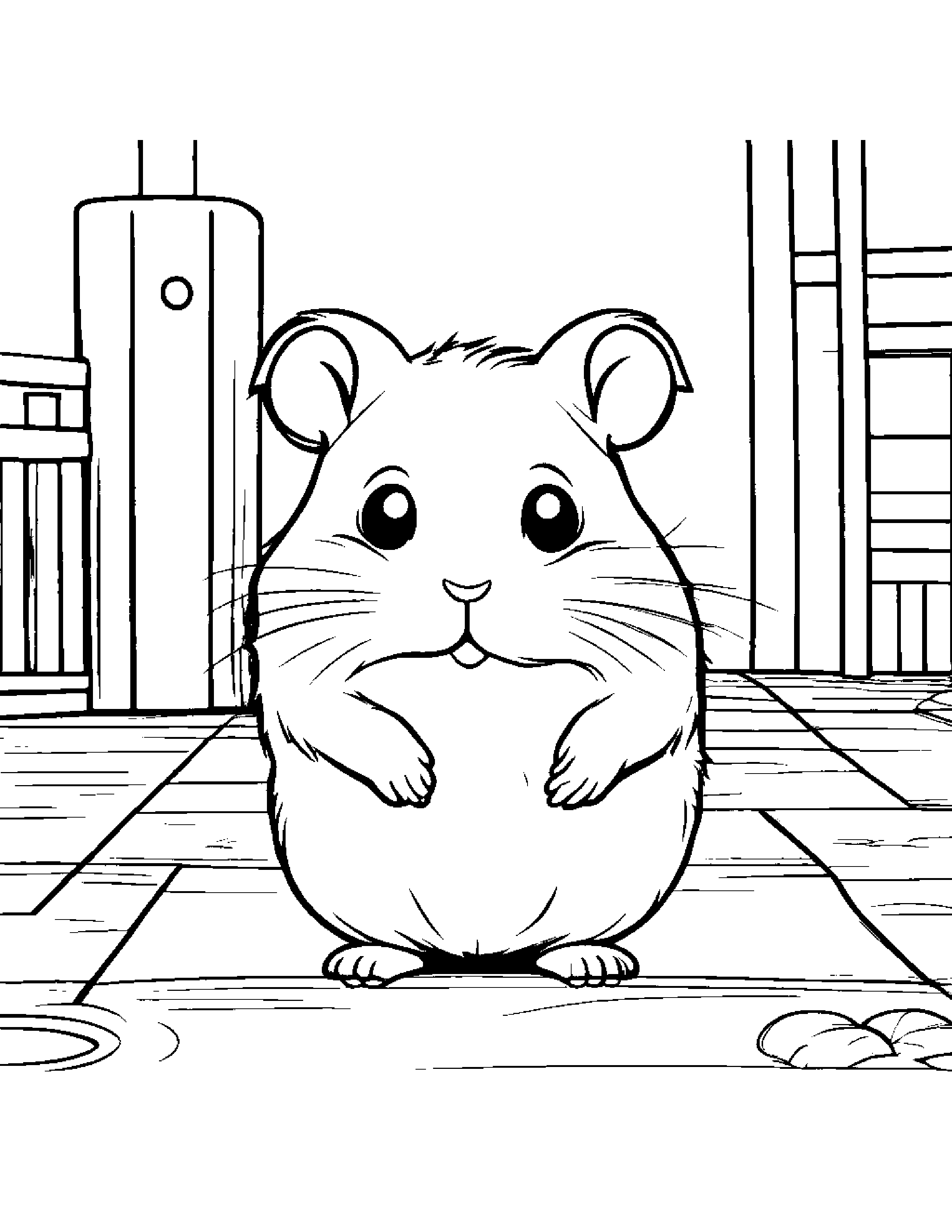 Brave Hamster At The Playground #3 Coloring Page (Free Printable PDF)