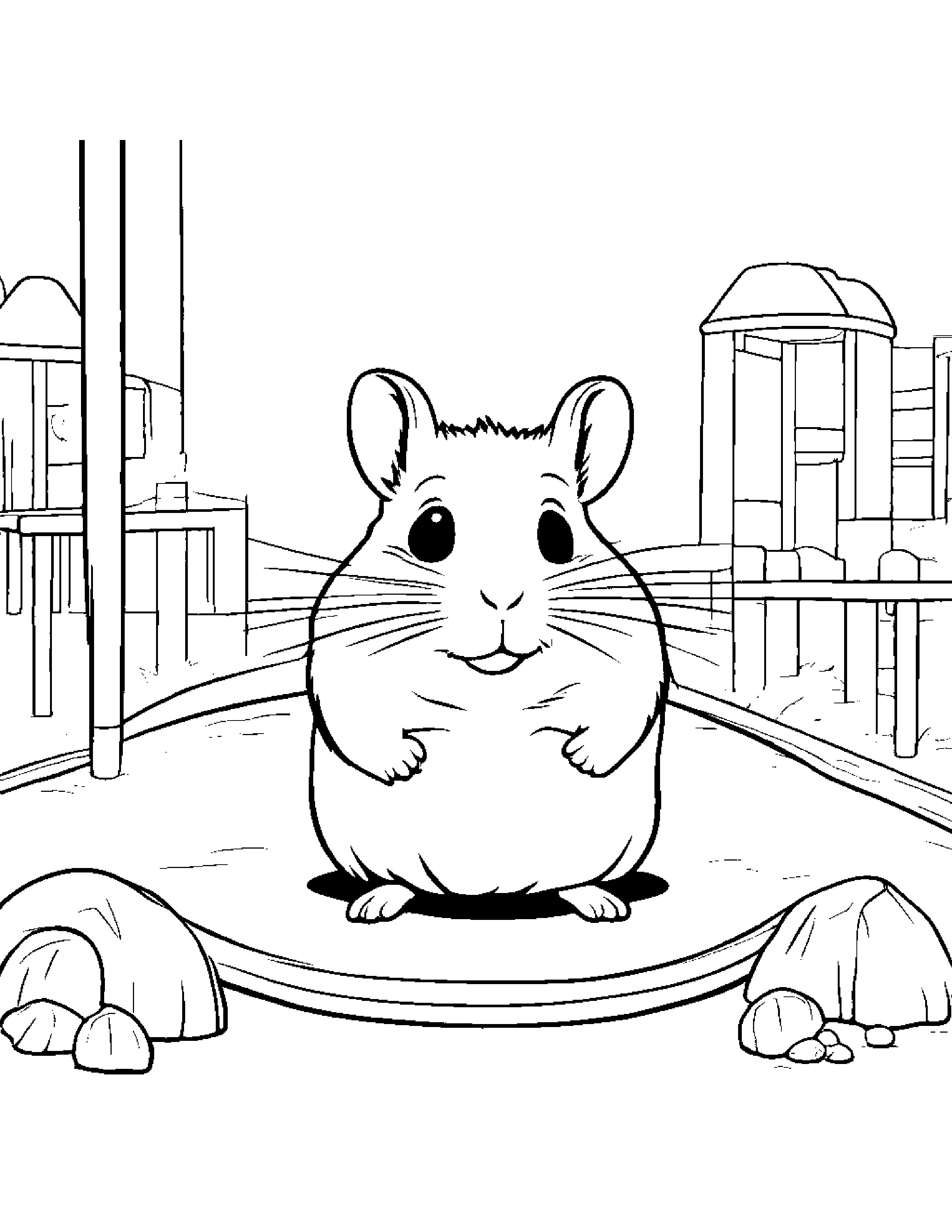 Brave Hamster At The Playground #4 Coloring Page (Free Printable PDF)
