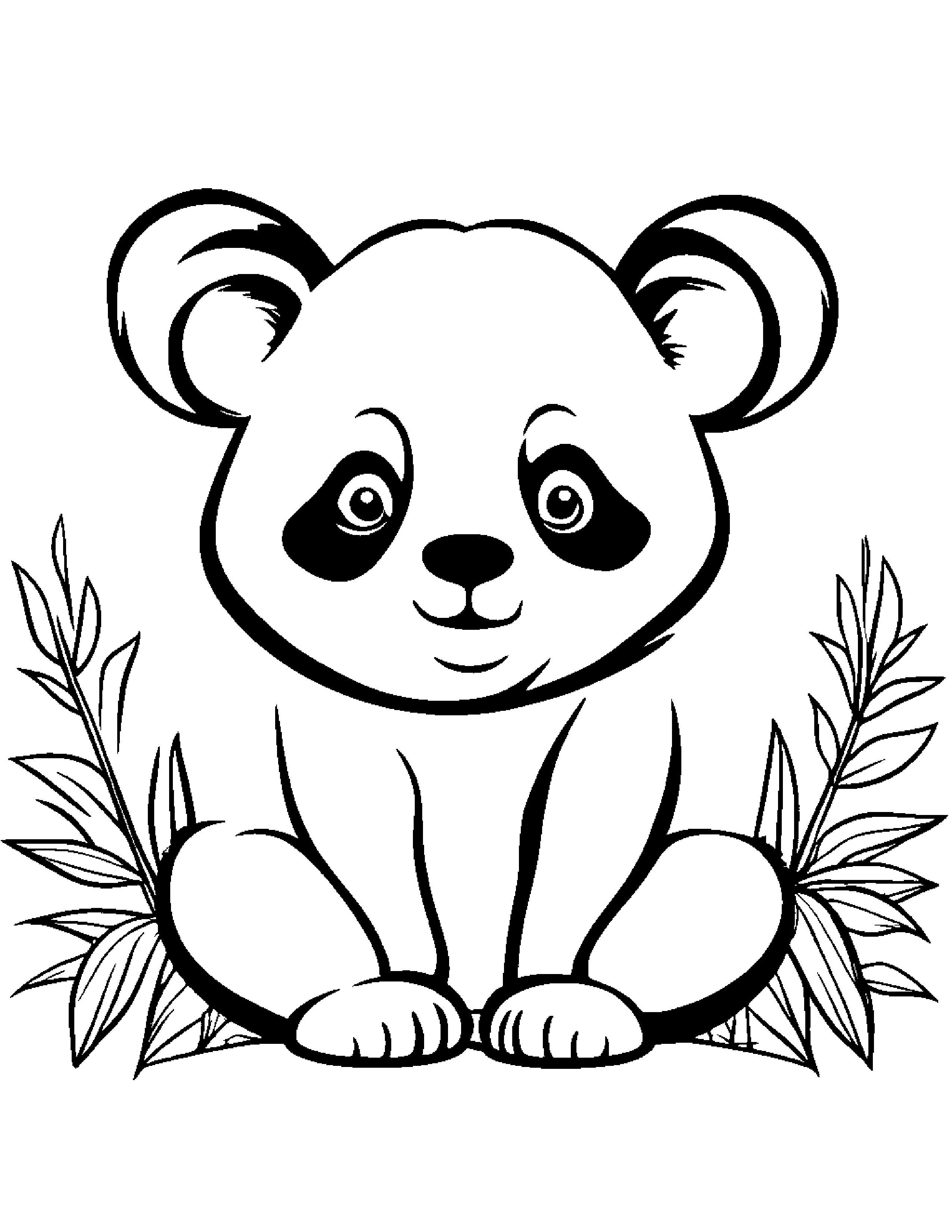 Bright Panda Smiling #3 Coloring Page (Free Printable PDF)