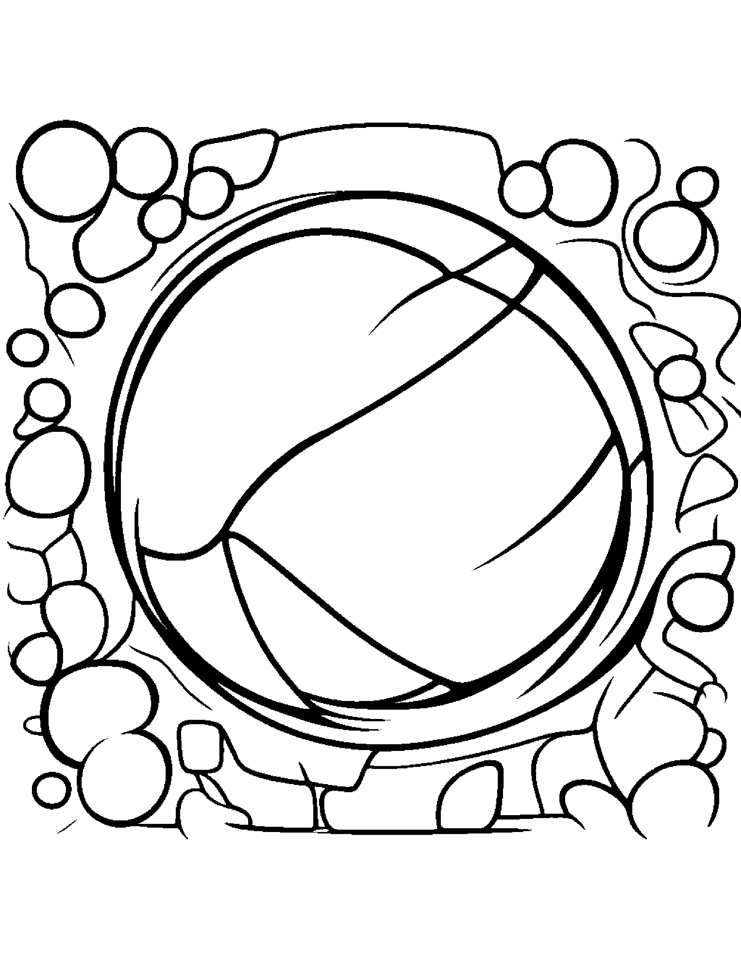 Bubbly Basketball #2 Coloring Page (Free Printable PDF)