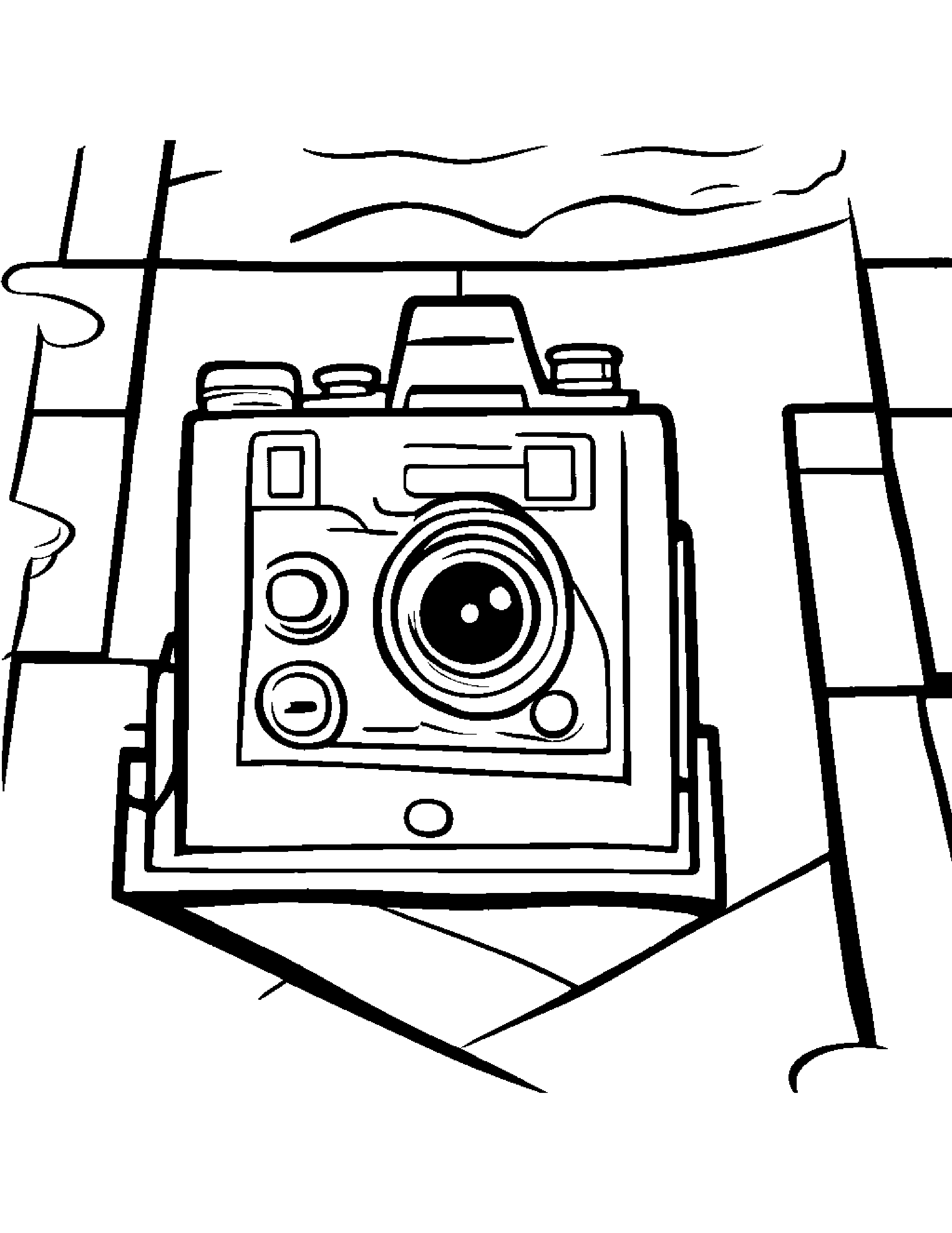 Camera Toy Playing Hopscotch #2 Coloring Page (Free Printable PDF)