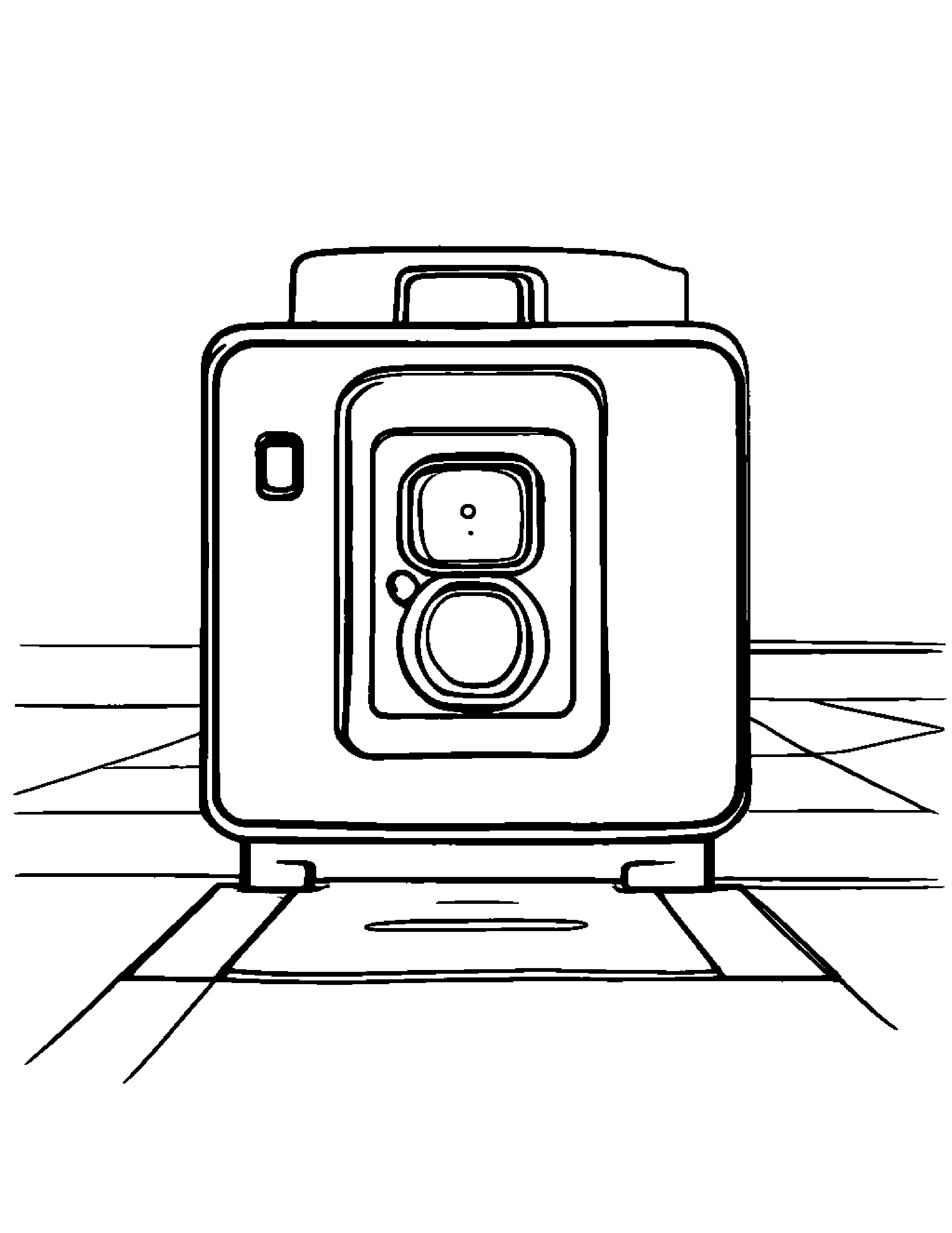 Camera Toy Playing Hopscotch #3 Coloring Page (Free Printable PDF)