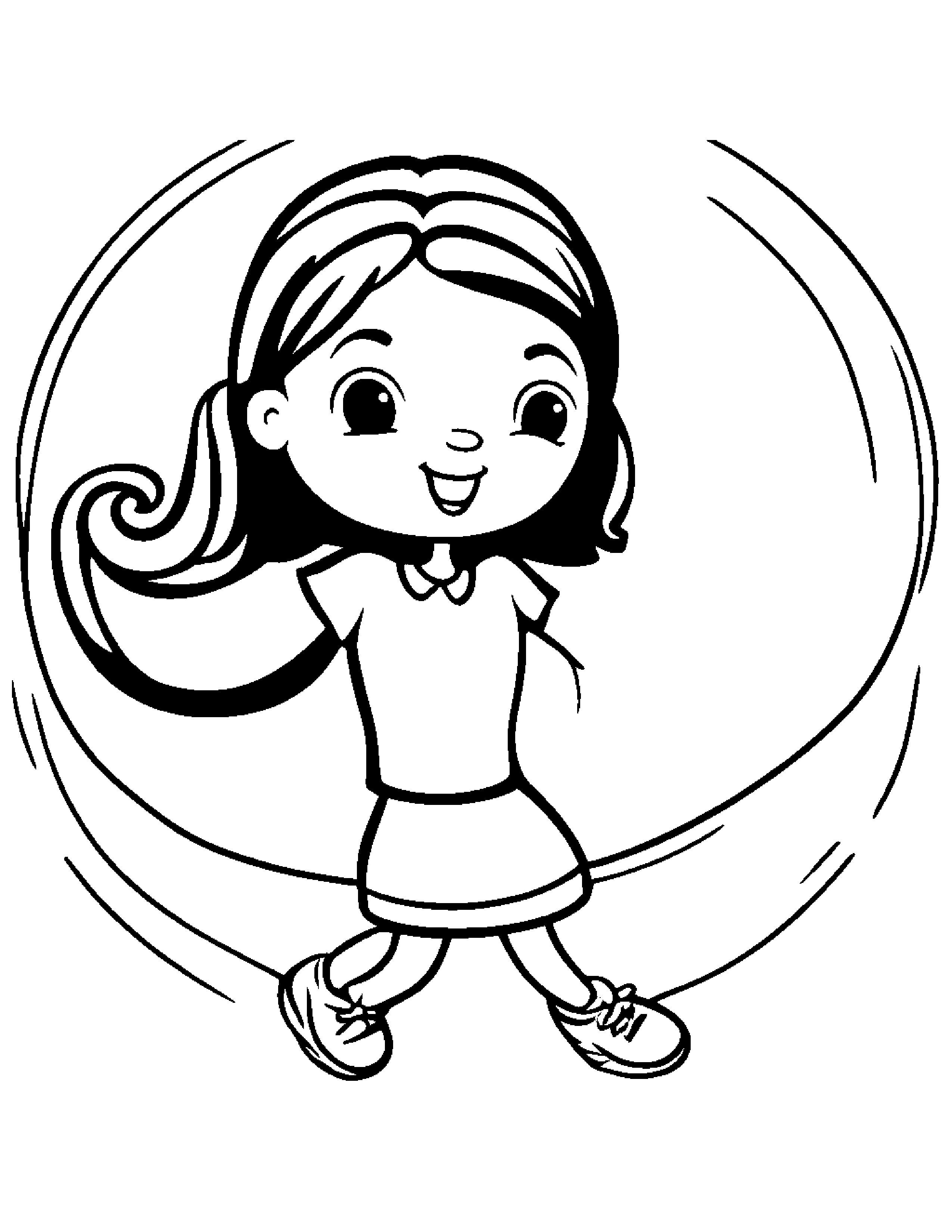 Cheerful Jump Rope #3 Coloring Page (Free Printable PDF)