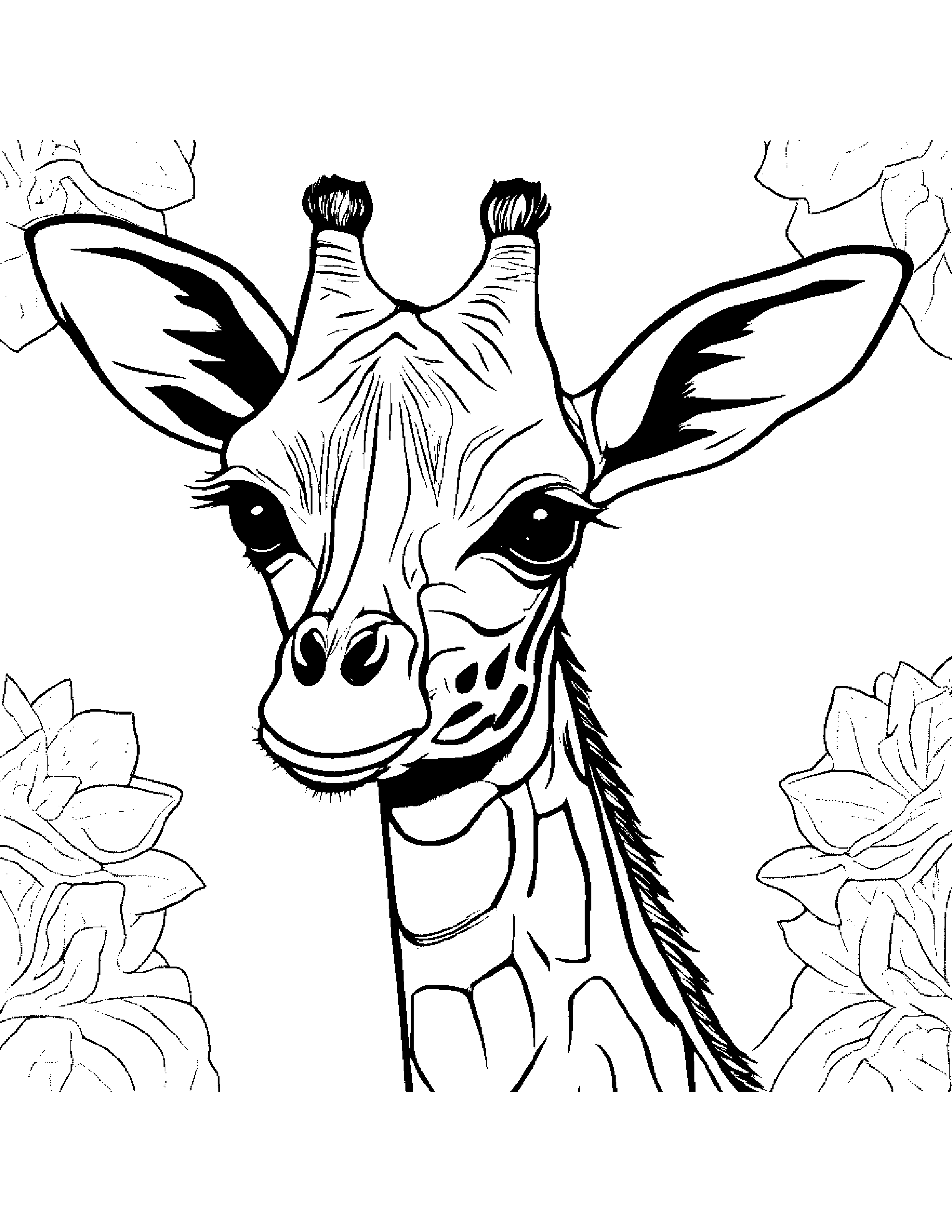 Giraffe Calf With Sparkles #3 Coloring Page (Free Printable PDF)