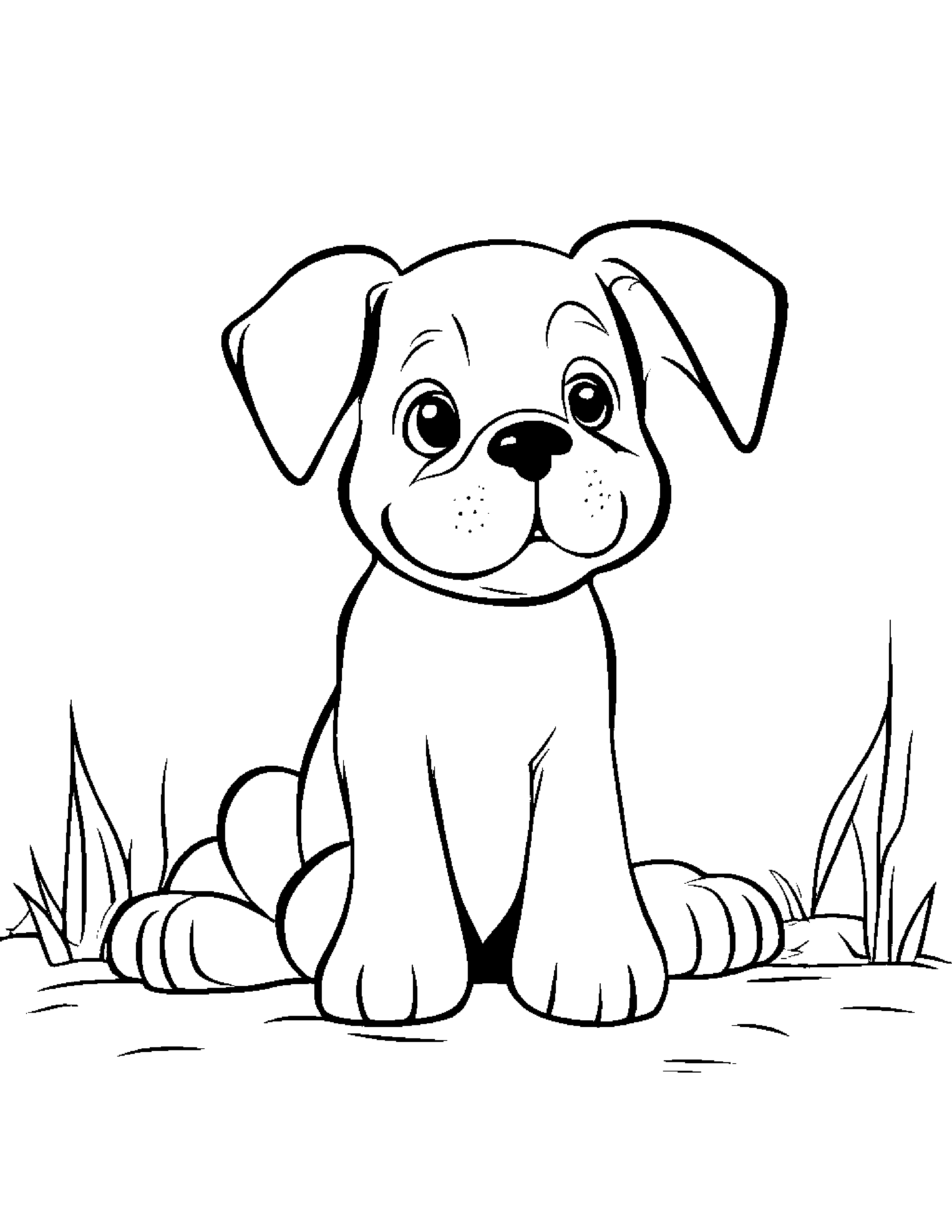 Playful Puppy Dog #2 Coloring Page (Free Printable PDF)