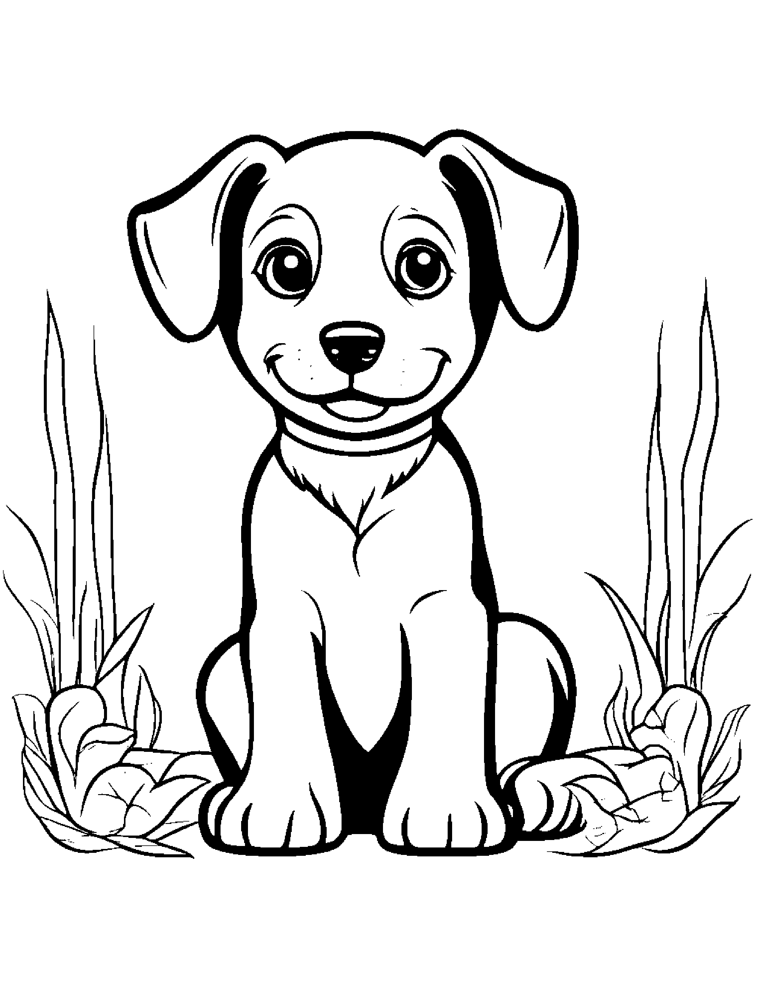 Playful Puppy Dog #3 Coloring Page (Free Printable PDF)