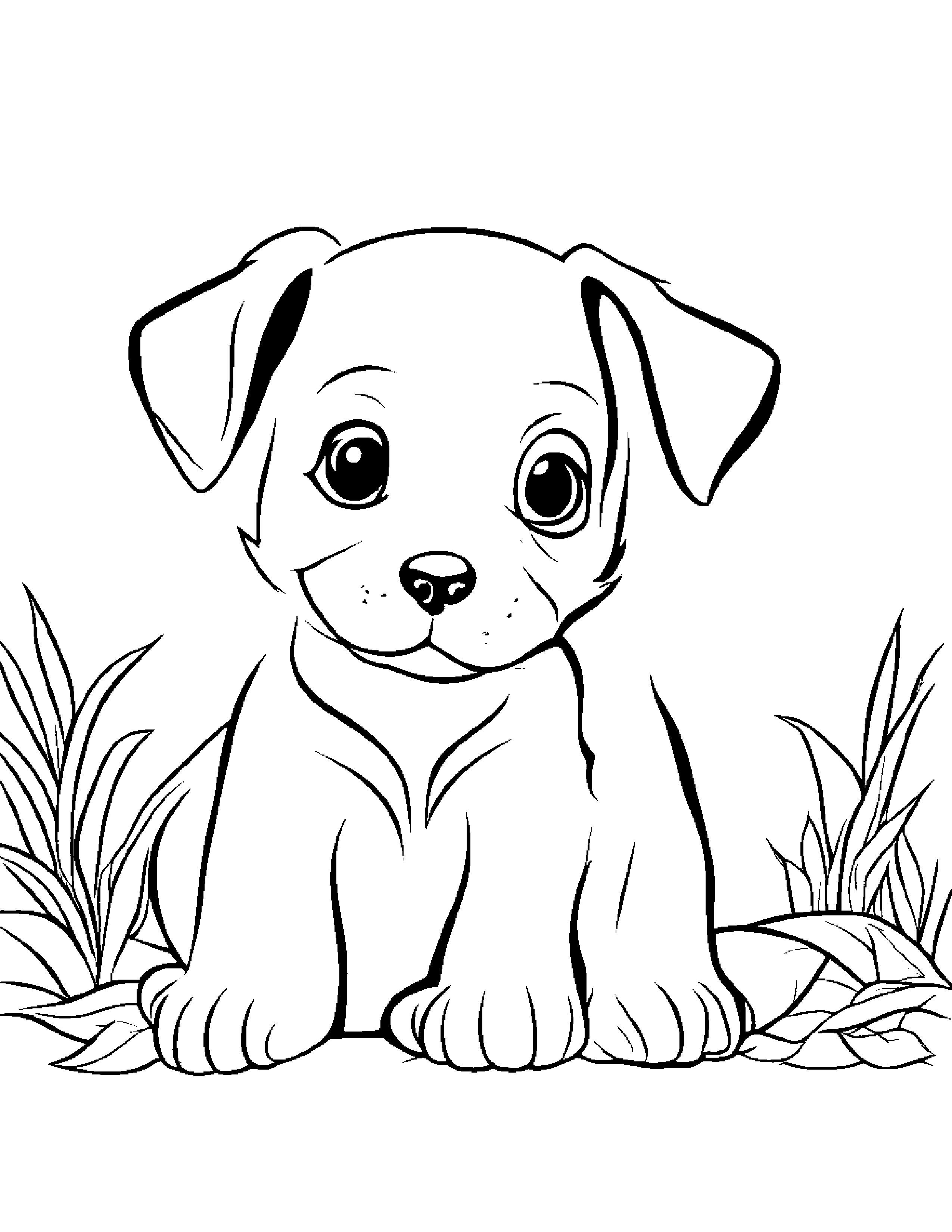 Playful Puppy Dog #4 Coloring Page (Free Printable PDF)