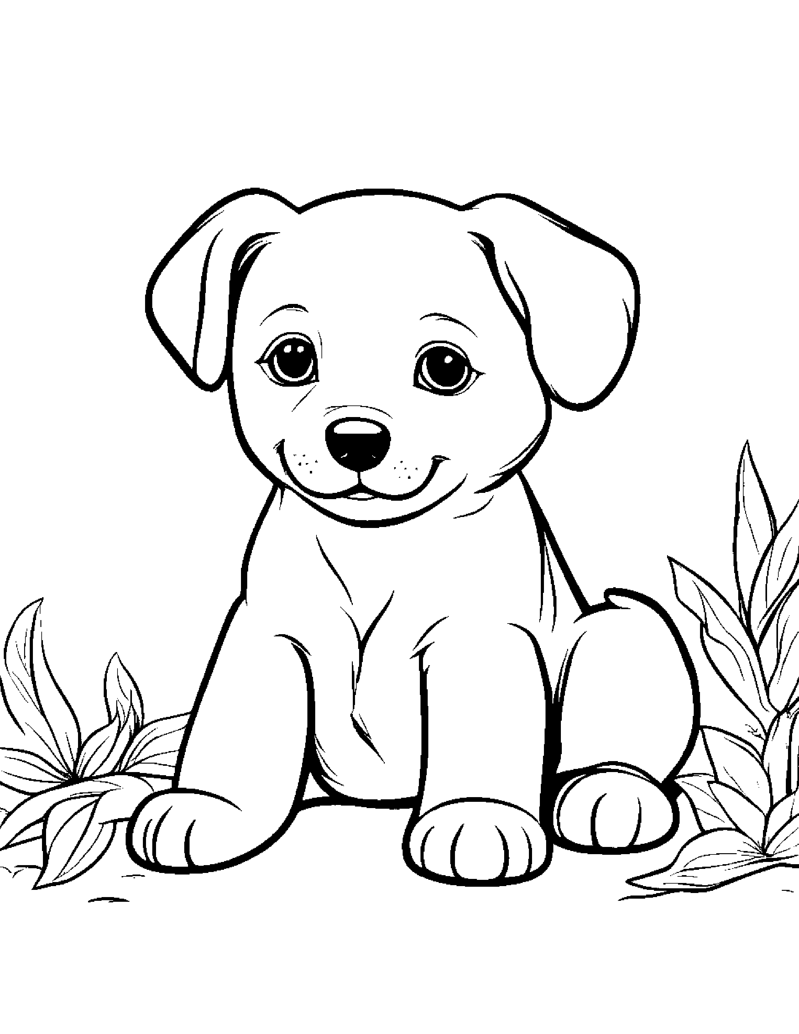 Playful Puppy Dog #5 Coloring Page (Free Printable PDF)