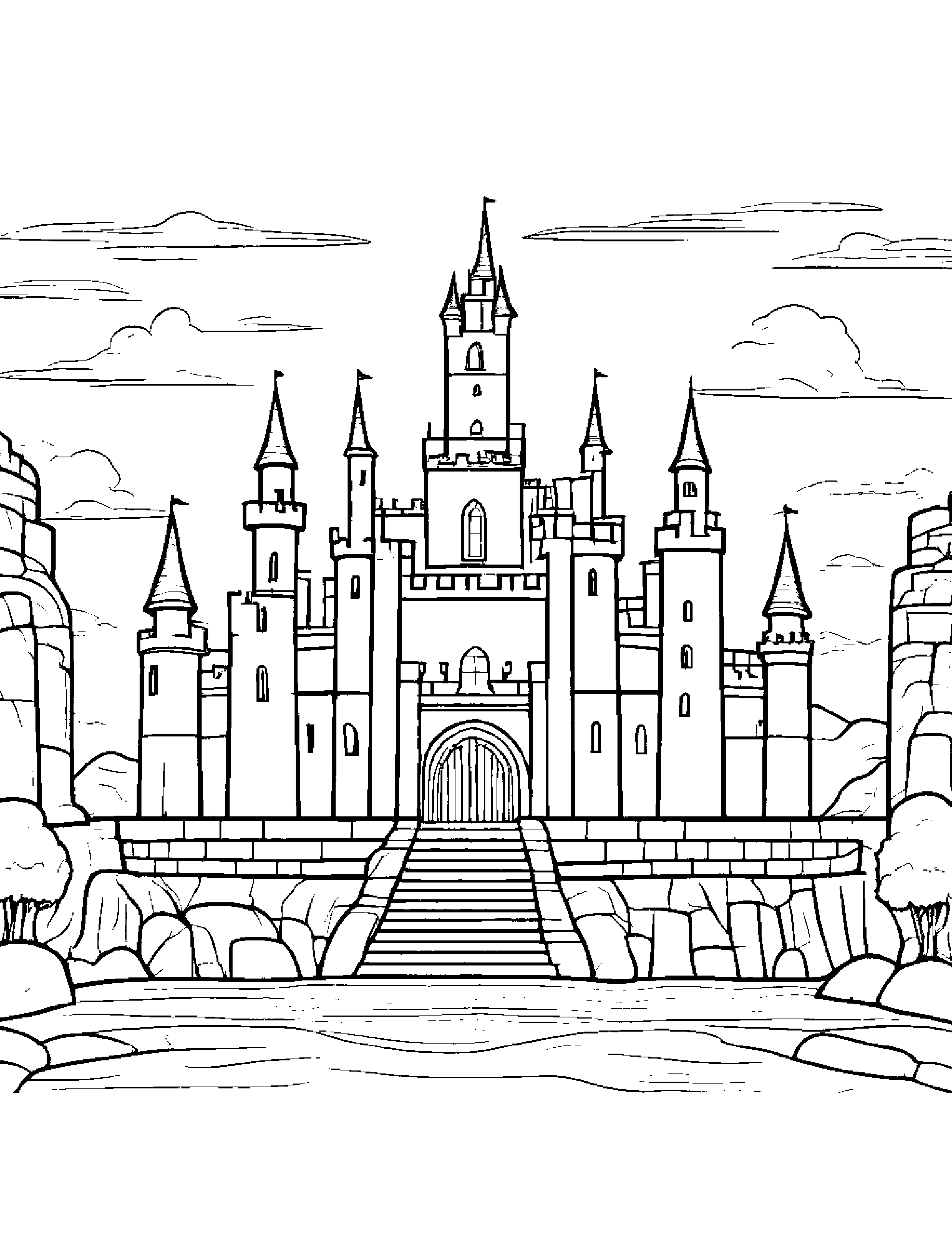 Polite Castle Block Coloring Page (Free Printable PDF)