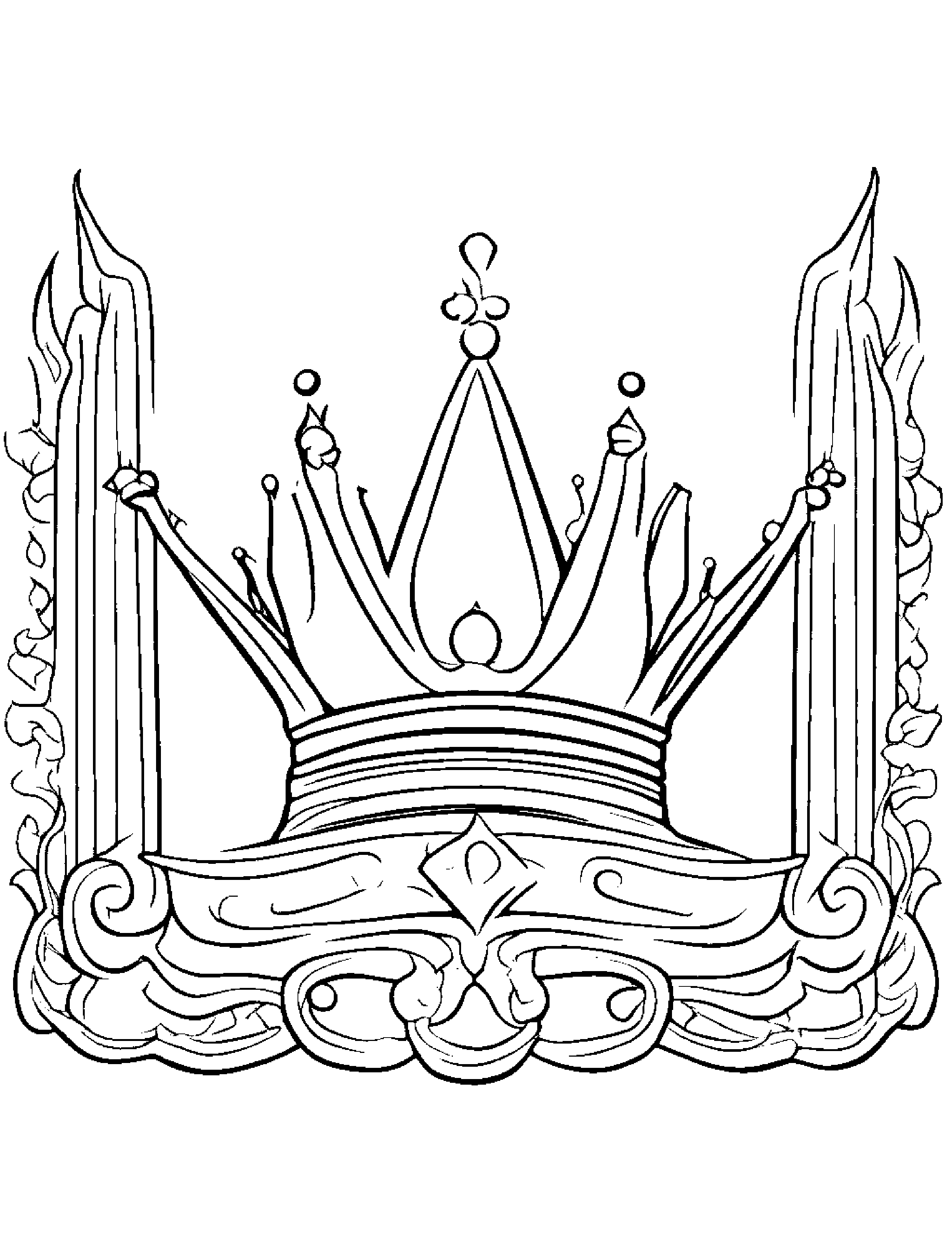 Sprightly Crown Coloring Page (Free Printable PDF)