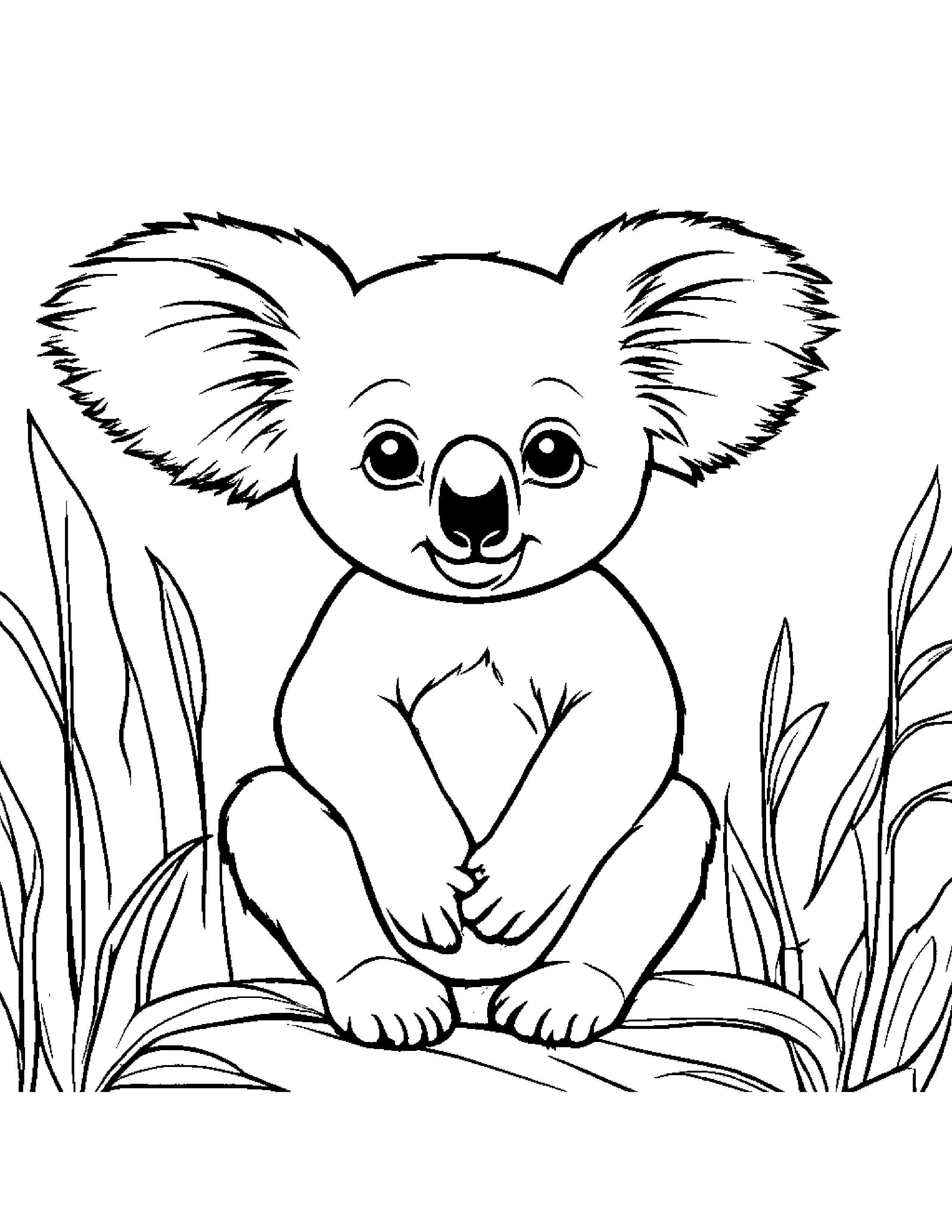 Baby Koala Coloring Page (Free Printable PDF)