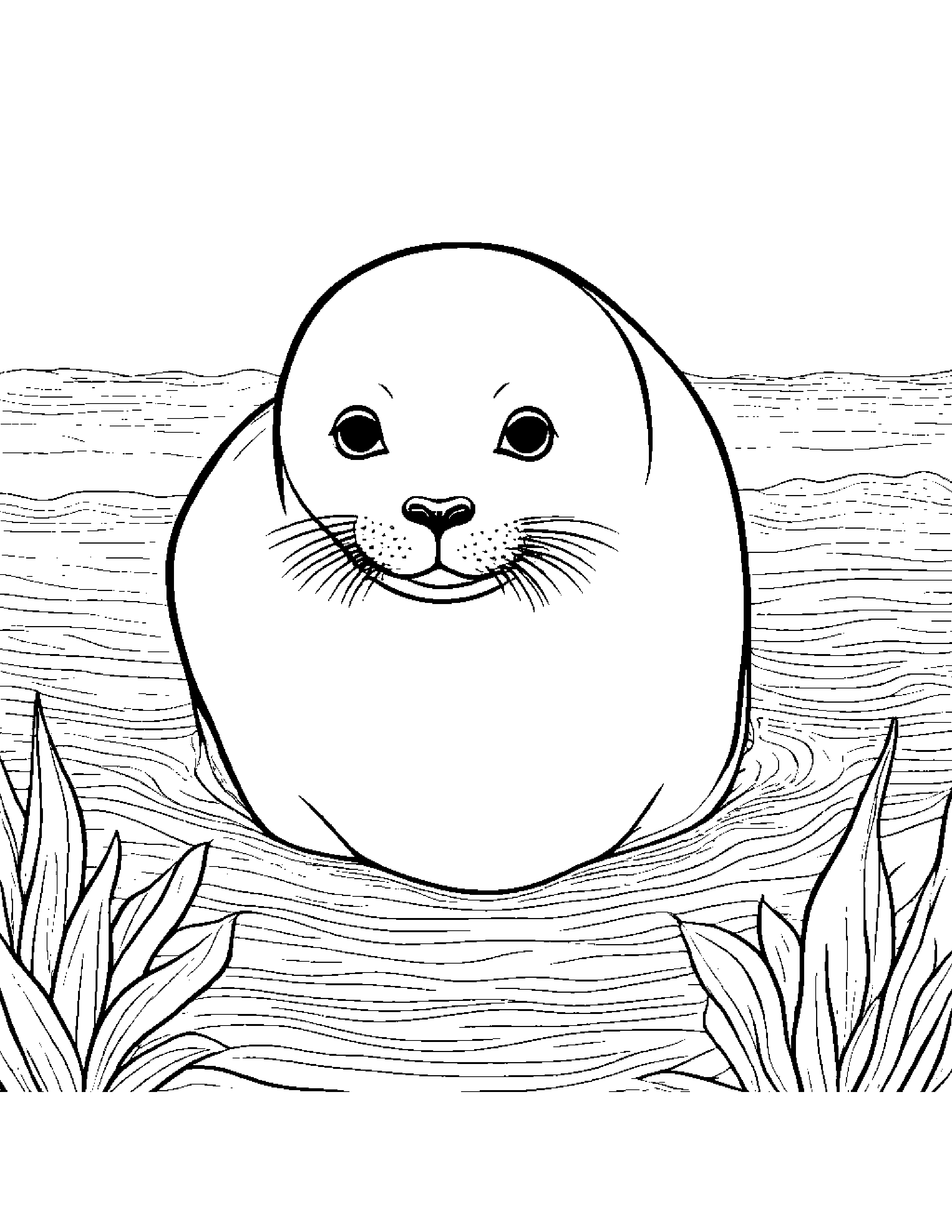 Gentle Seal Pup Coloring Page (Free Printable PDF)