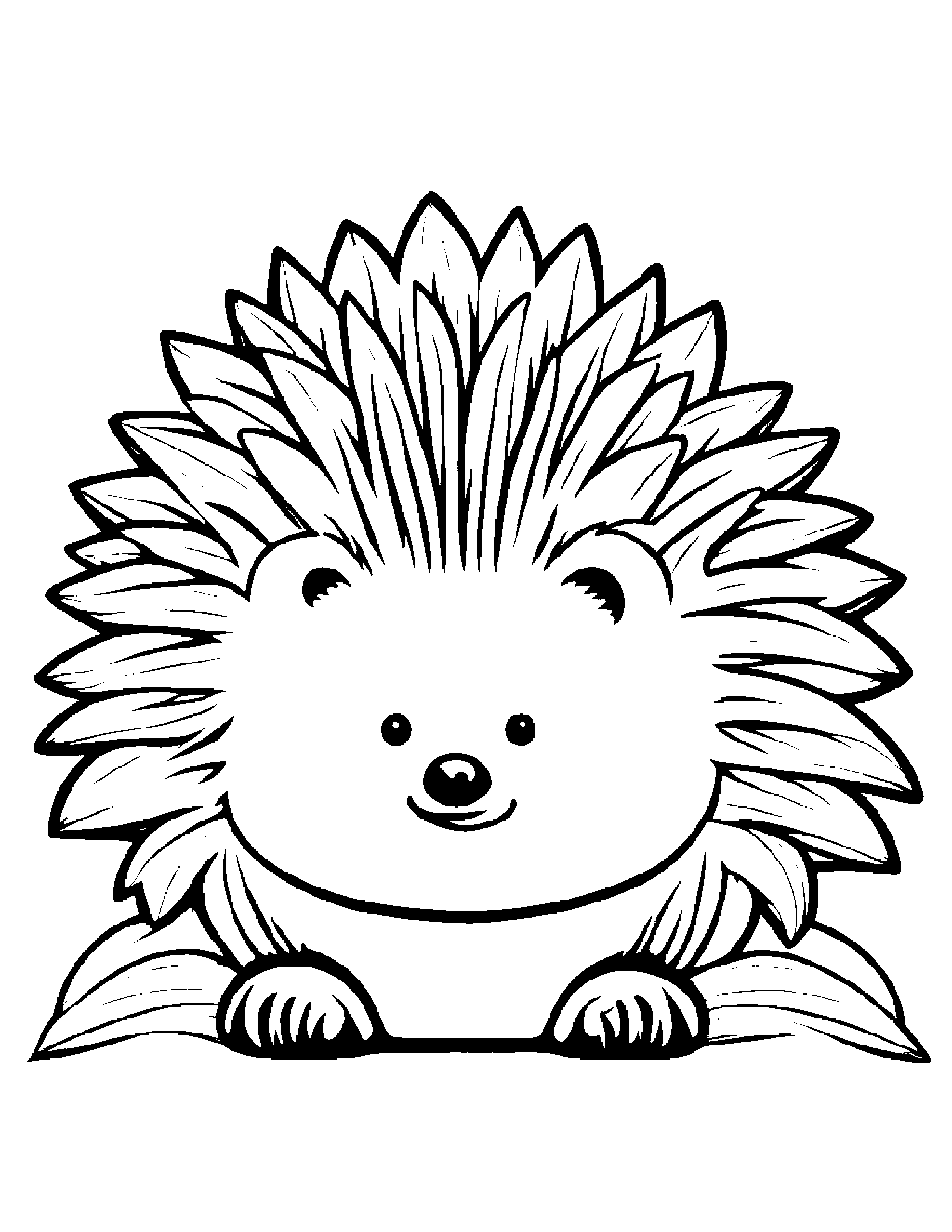 Hedgehog #2 Coloring Page (Free Printable PDF)