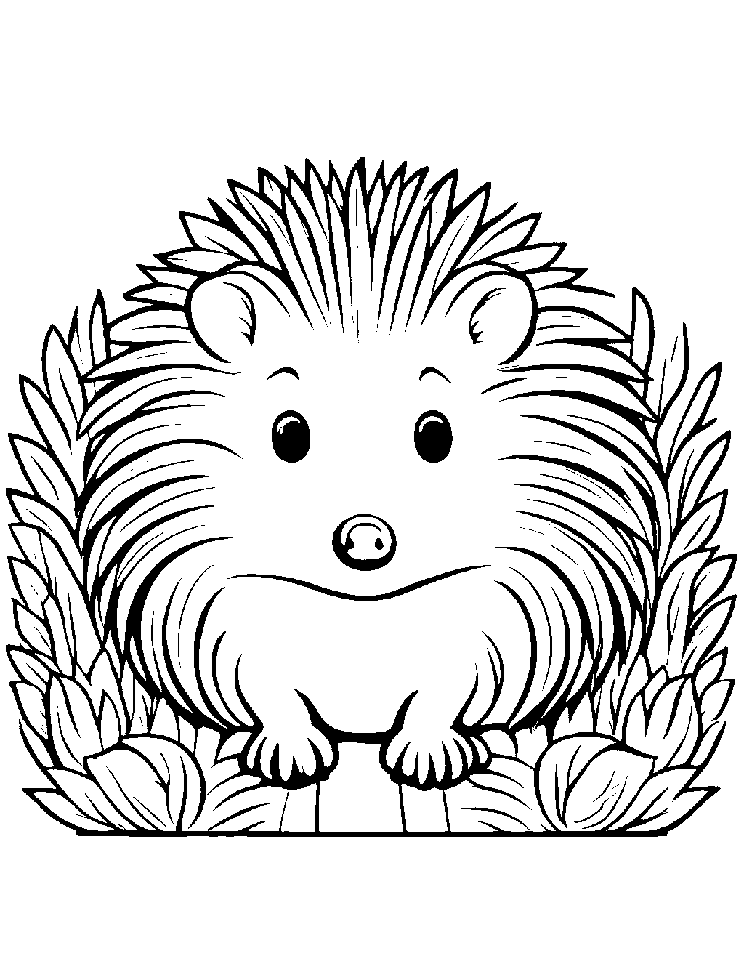 Hedgehog #3 Coloring Page (Free Printable PDF)