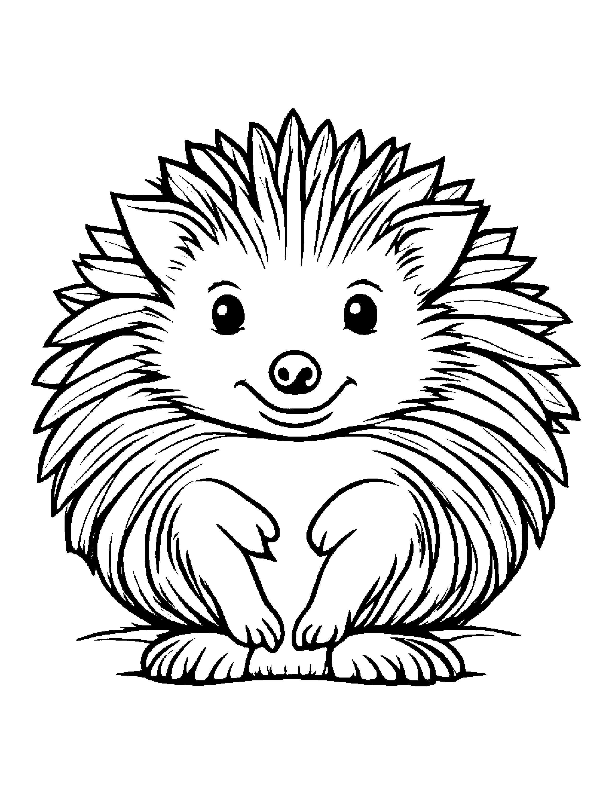 Hedgehog #4 Coloring Page (Free Printable PDF)