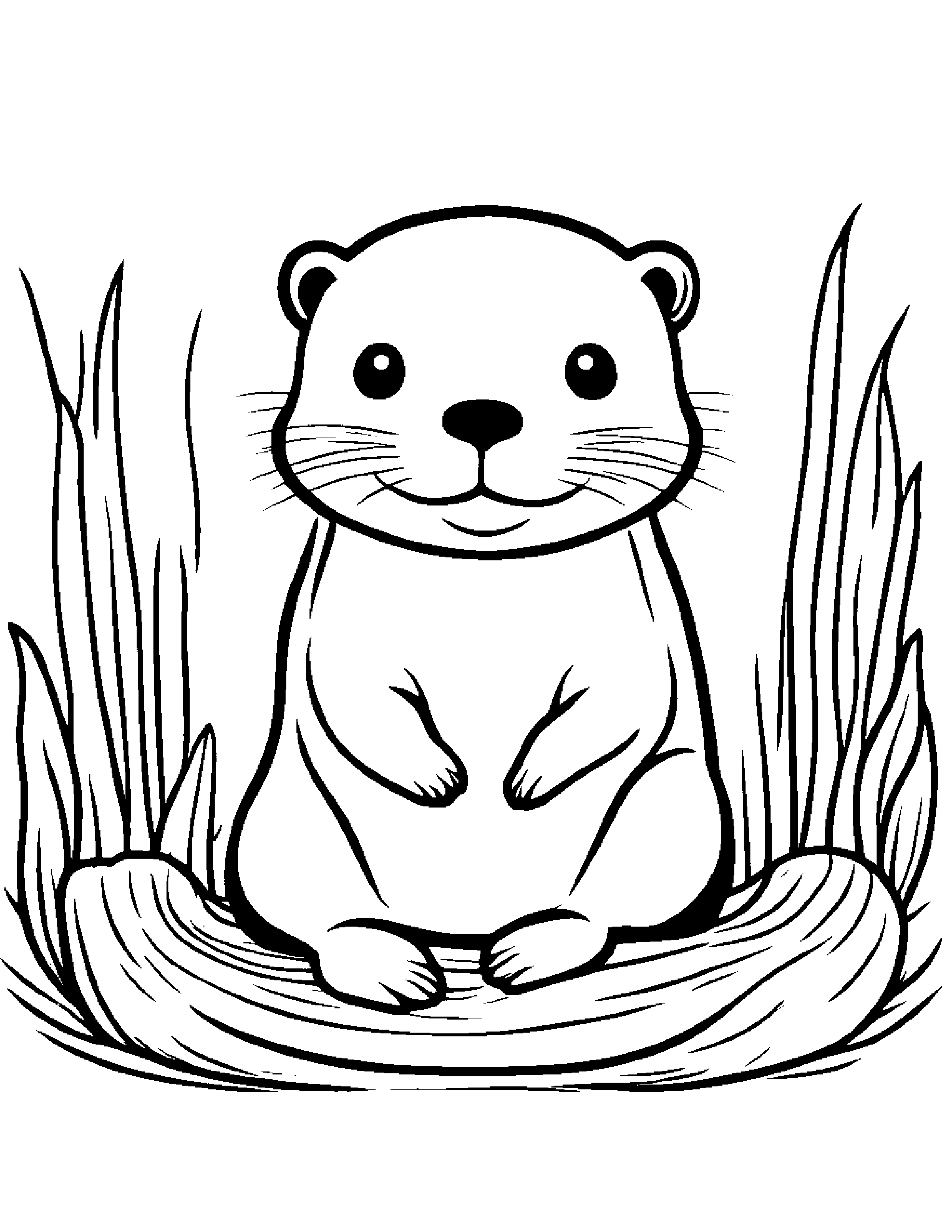 Kawaii Otter Coloring Page (Free Printable PDF)