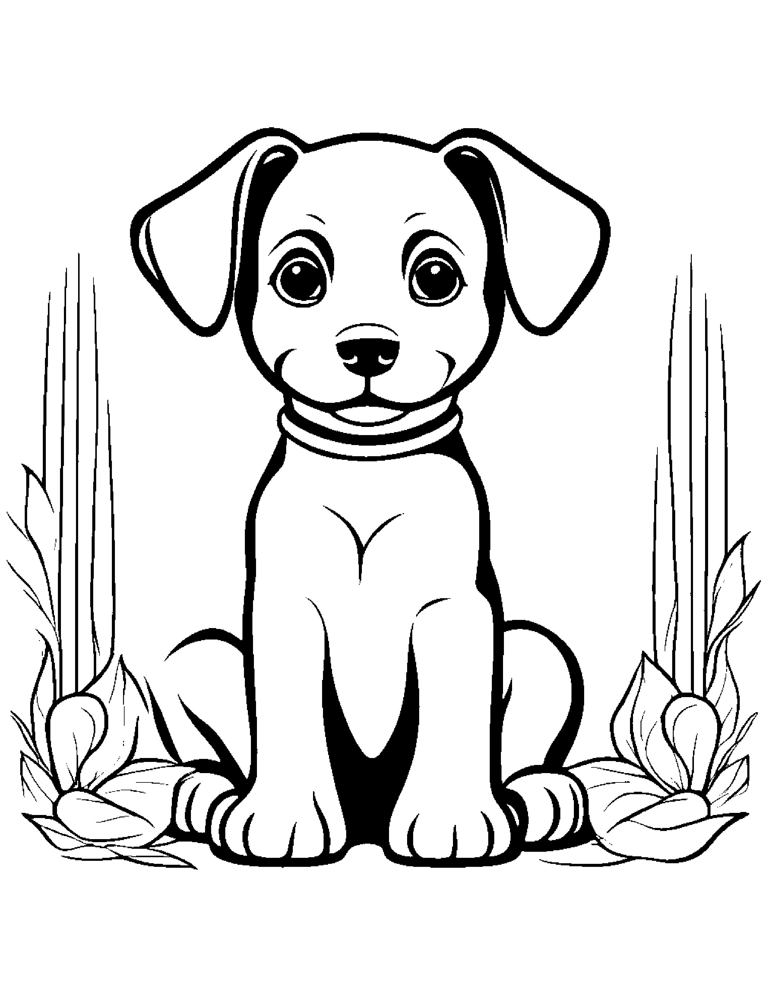 Puppy Coloring Page (Free Printable PDF)