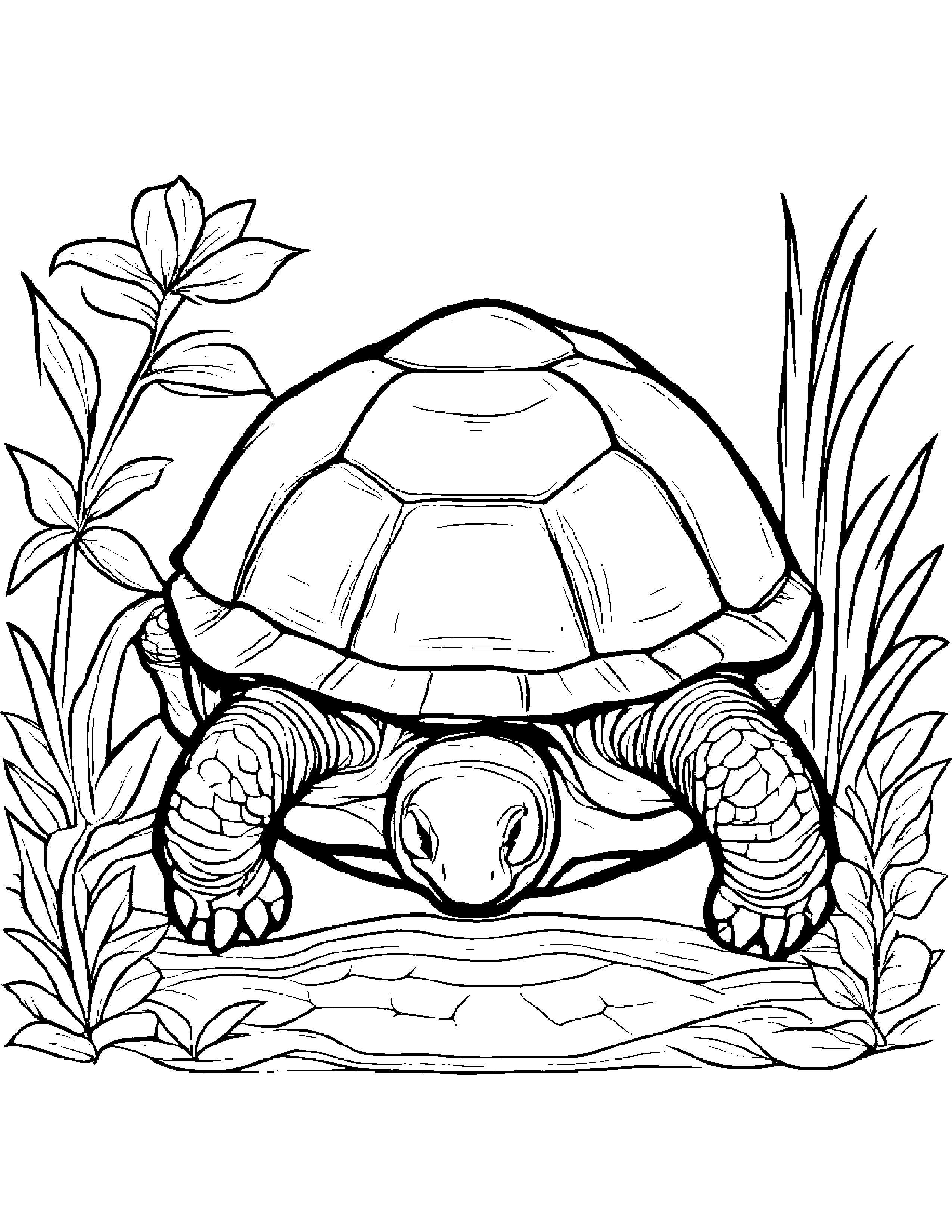 Tortoise Coloring Page (Free Printable PDF)