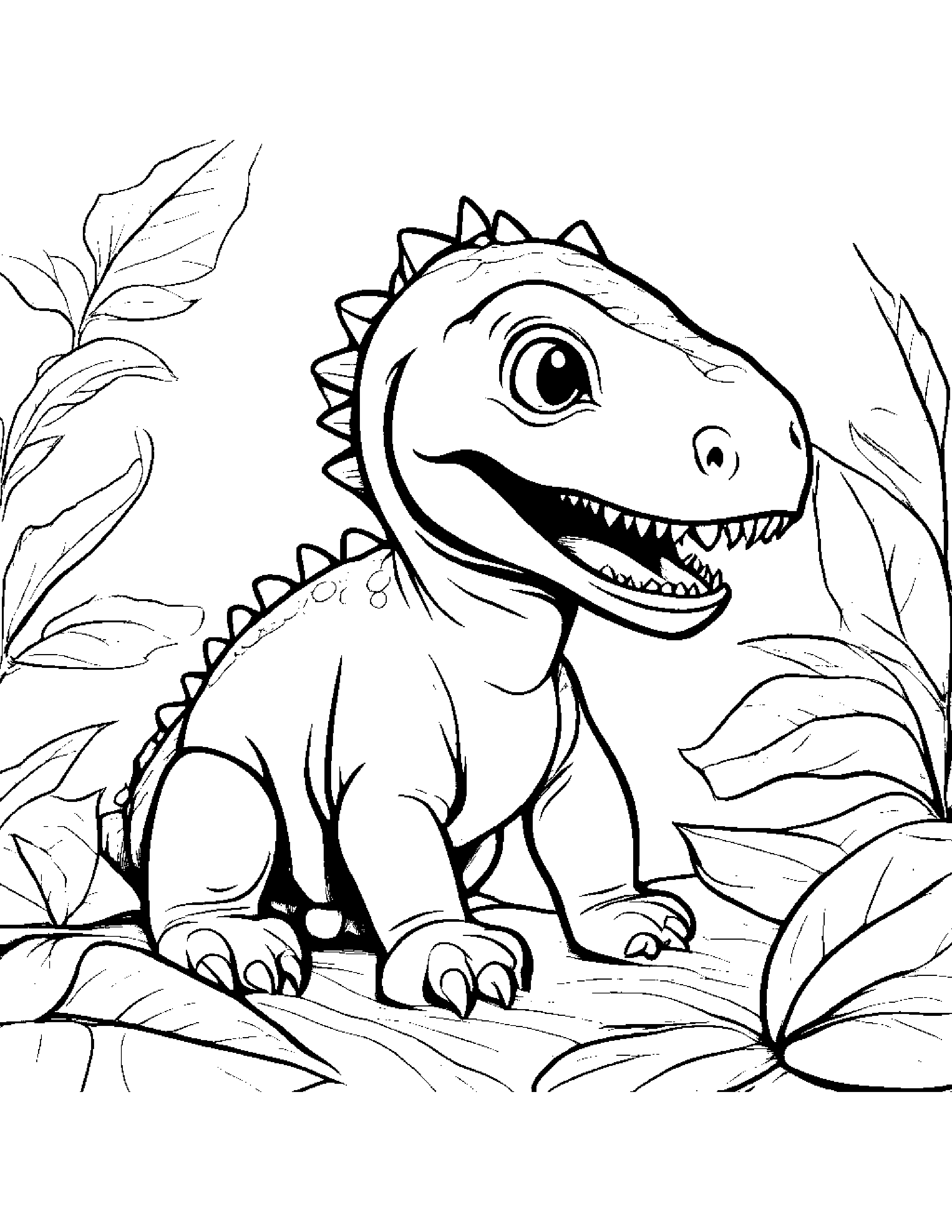 Venenosaurus Infant Nibbling On A Leaf Coloring Page (Free Printable PDF)