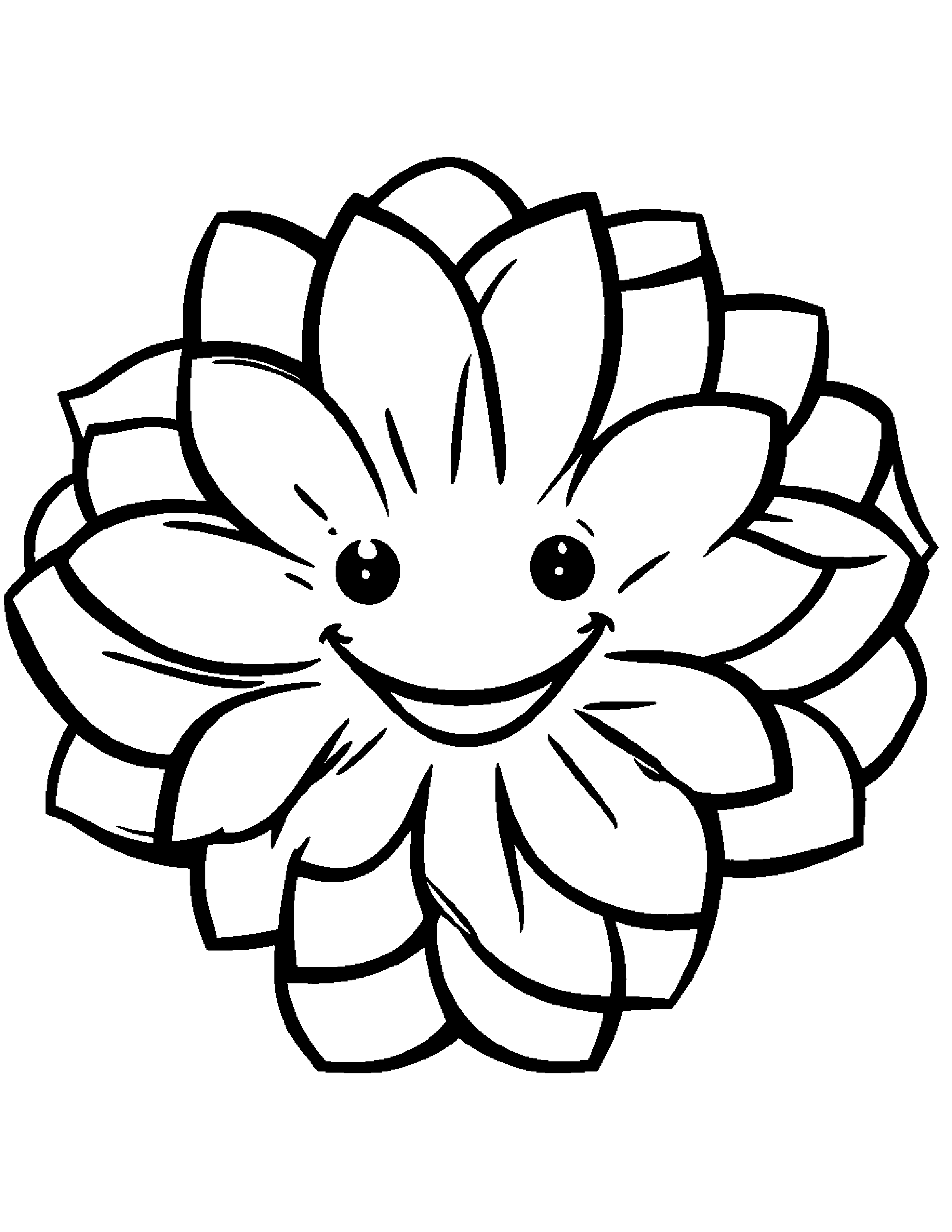 Smiling Watermelon Slice With A Flower #2 Coloring Page (Free Printable PDF)