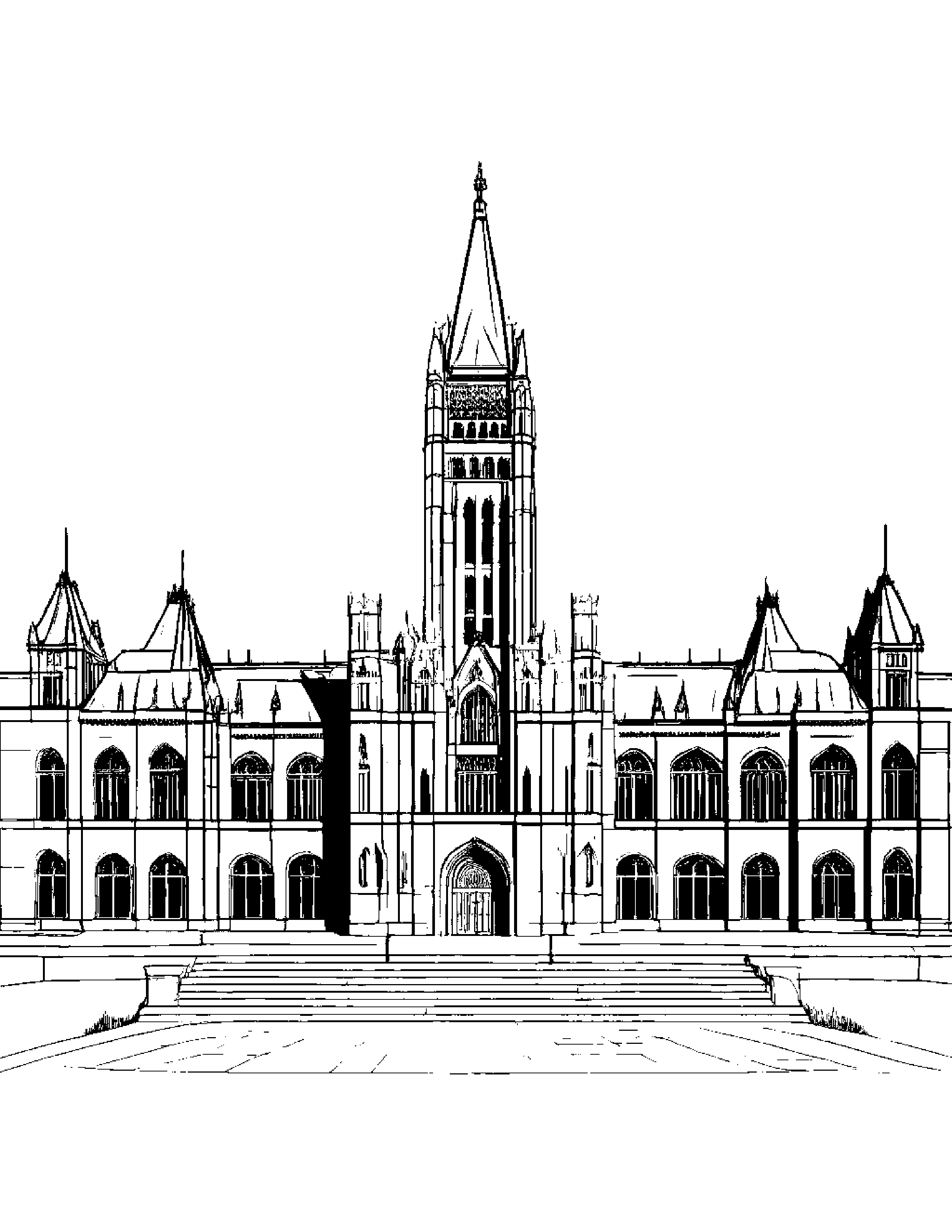 The Parliament Building In Ottawa Coloring Page (Free Printable PDF)