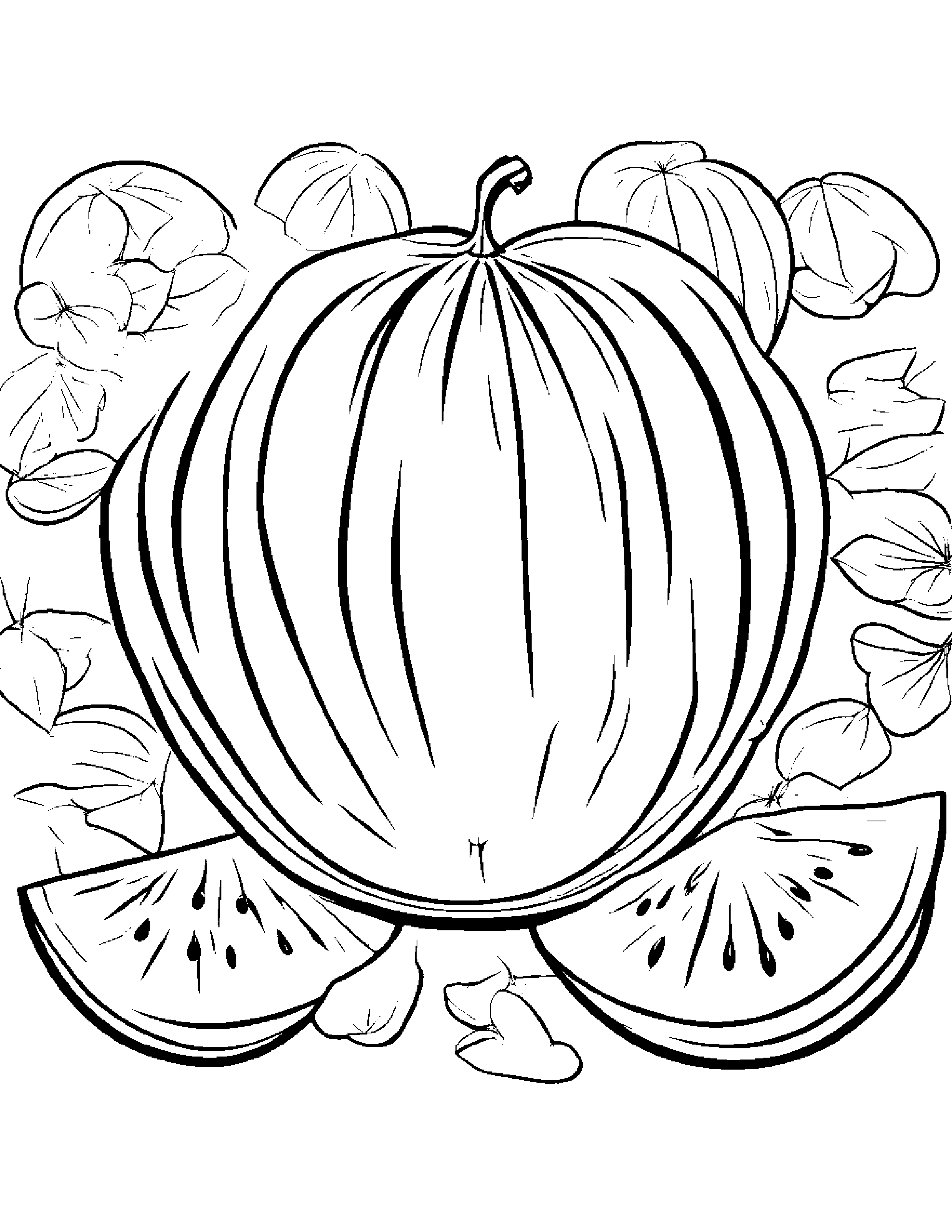 Watermelon Slice Coloring Page (Free Printable PDF)