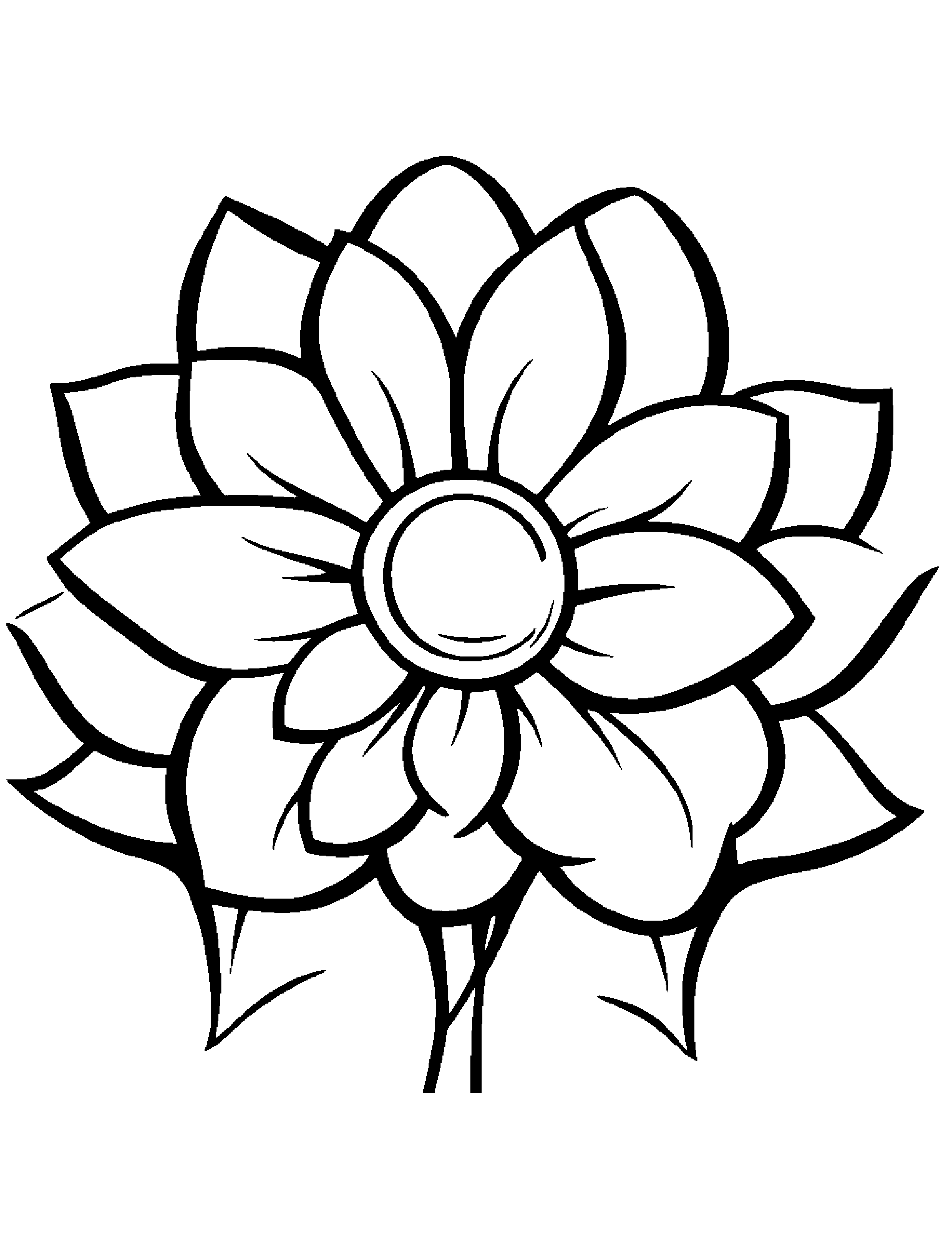 Smiling Flower With A Flower #2 Coloring Page (Free Printable PDF)