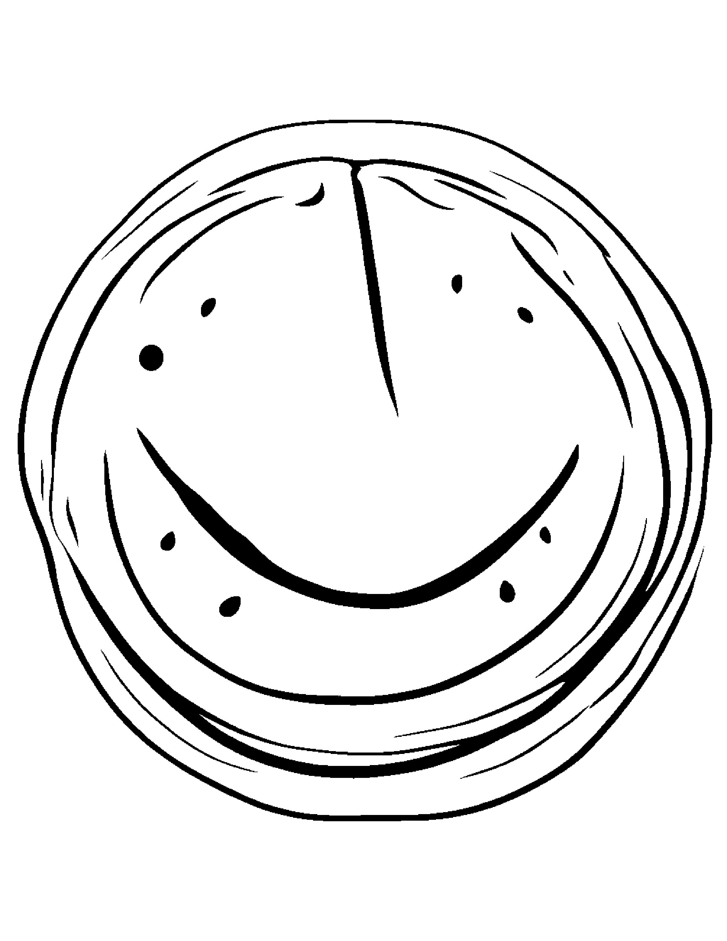 Smiling Watermelon Slice #2 Coloring Page (Free Printable PDF)