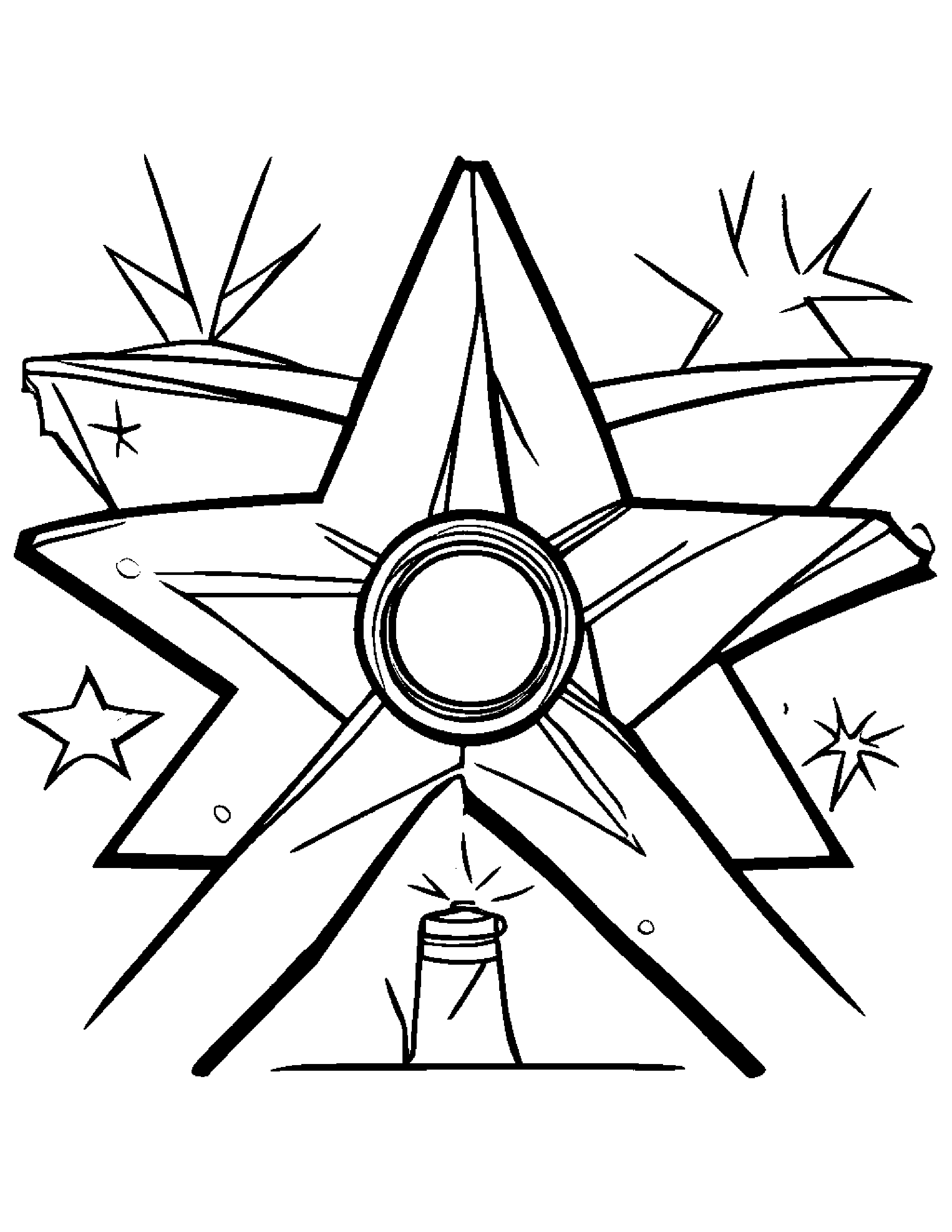 Binoculars Painting A Star #2 Coloring Page (Free Printable PDF)