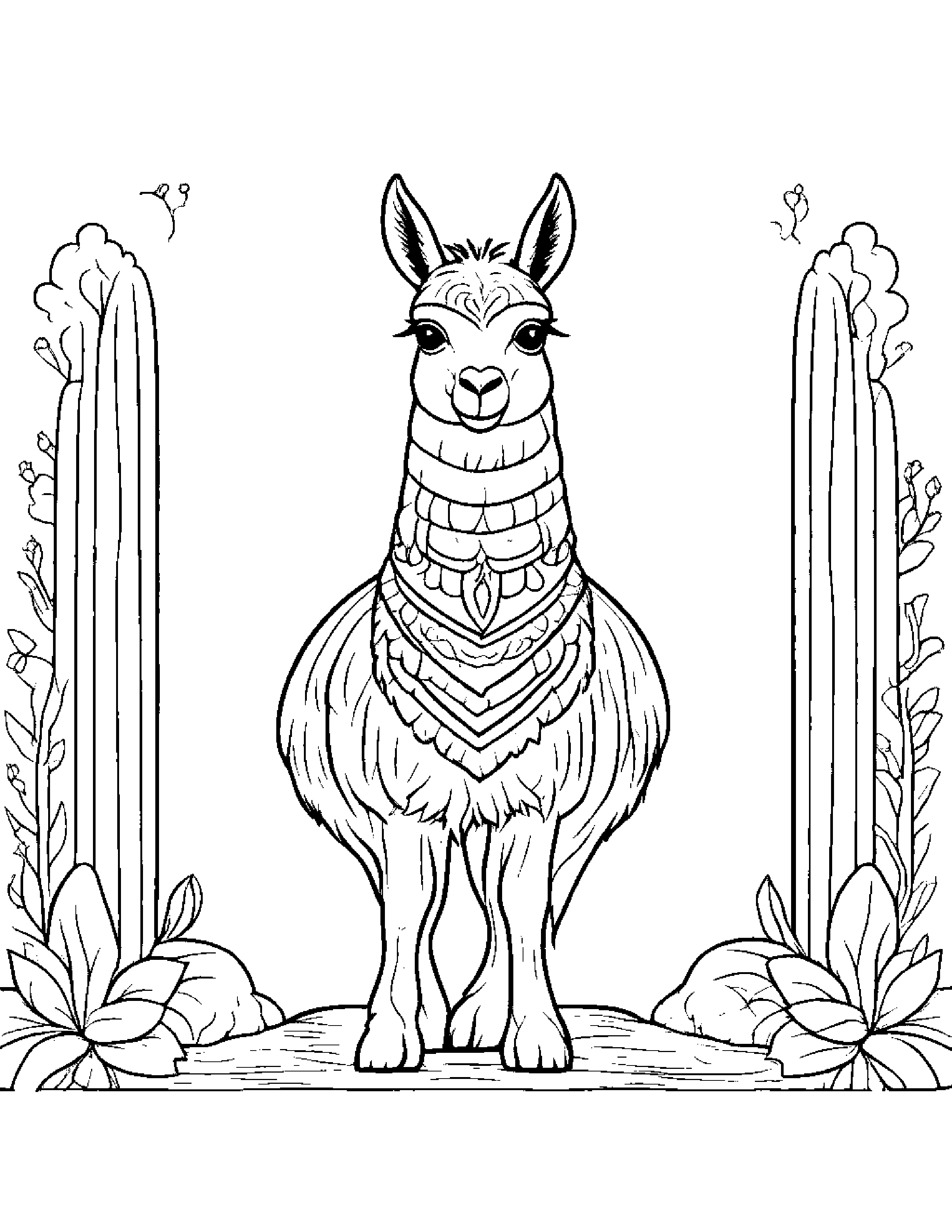 Brave Llama Coloring #2 Coloring Page (Free Printable PDF)