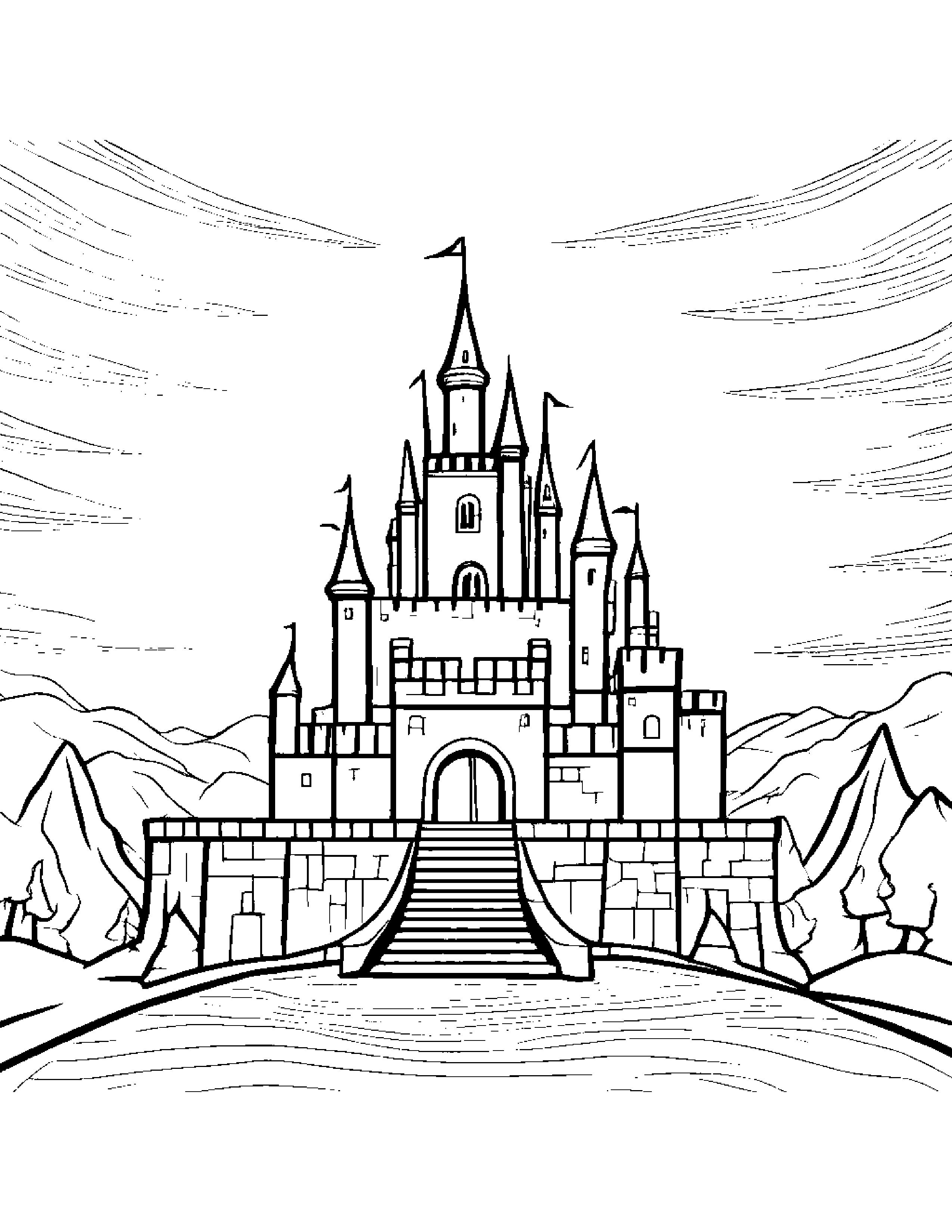 Castle Block Painting A Star #2 Coloring Page (Free Printable PDF)