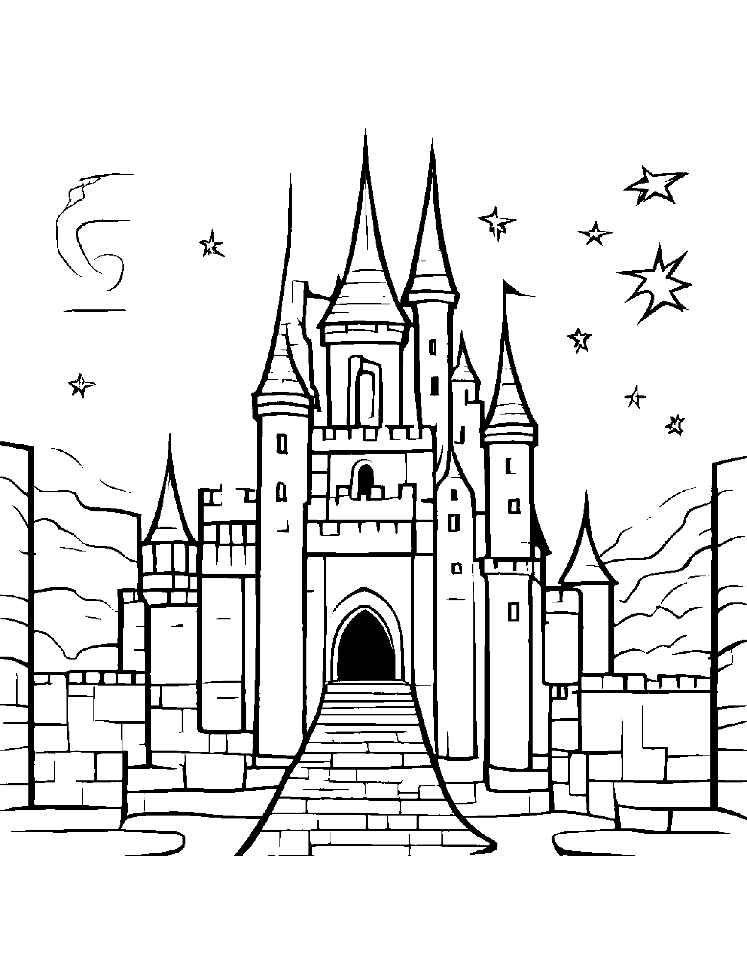 Castle Block Painting A Star #3 Coloring Page (Free Printable PDF)
