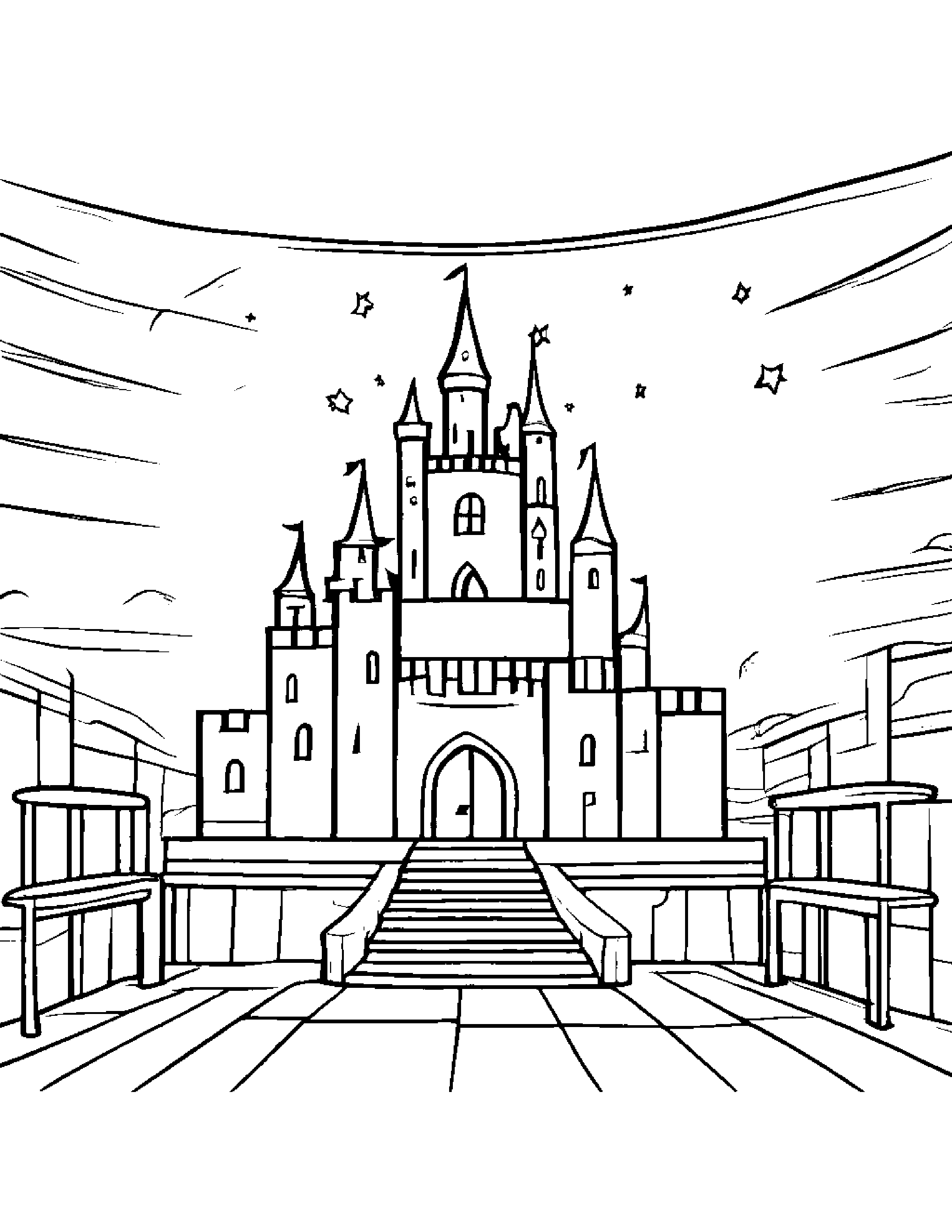 Castle Block Painting A Star In A Classroom Corner #2 Coloring Page (Free Printable PDF)