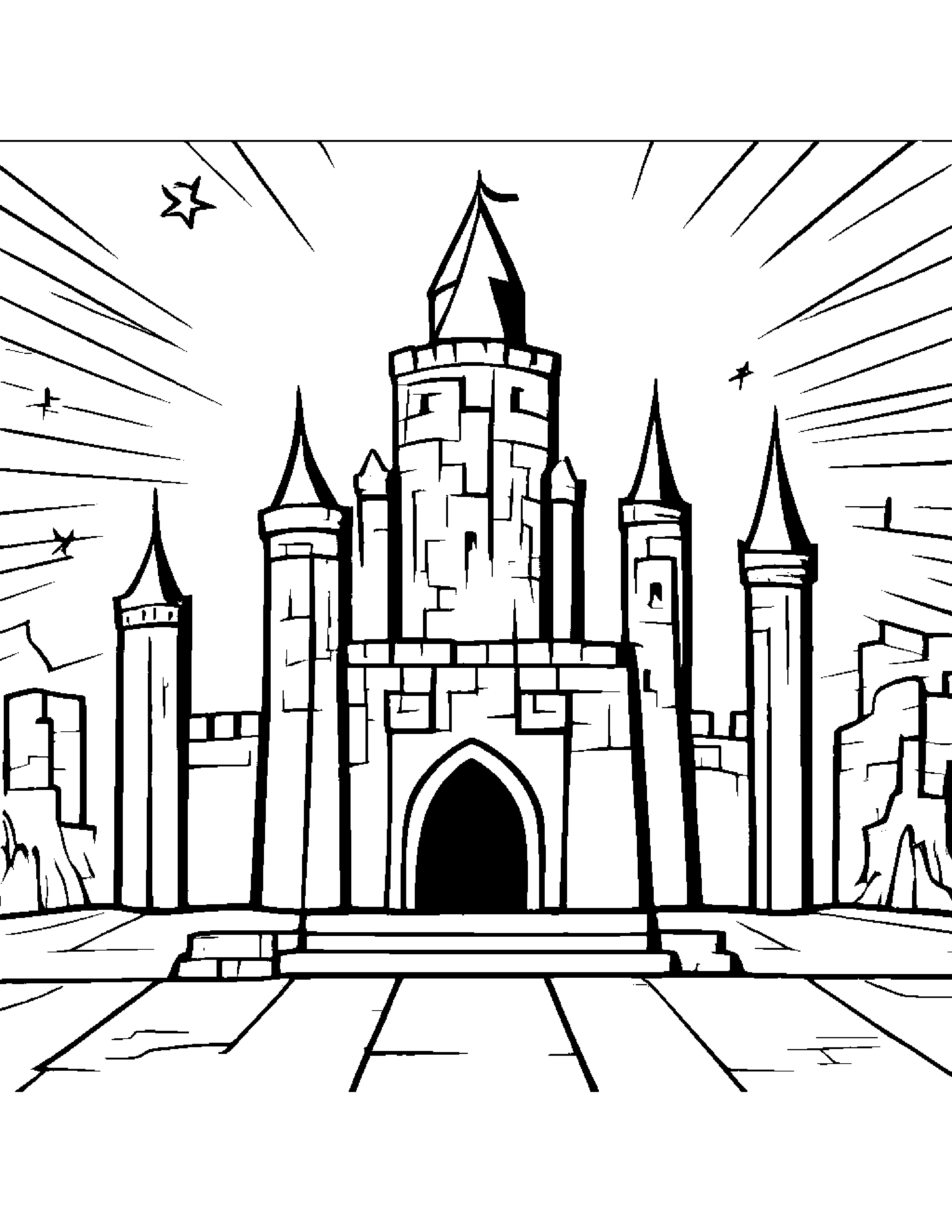 Castle Block Painting A Star In A Classroom Corner #3 Coloring Page (Free Printable PDF)