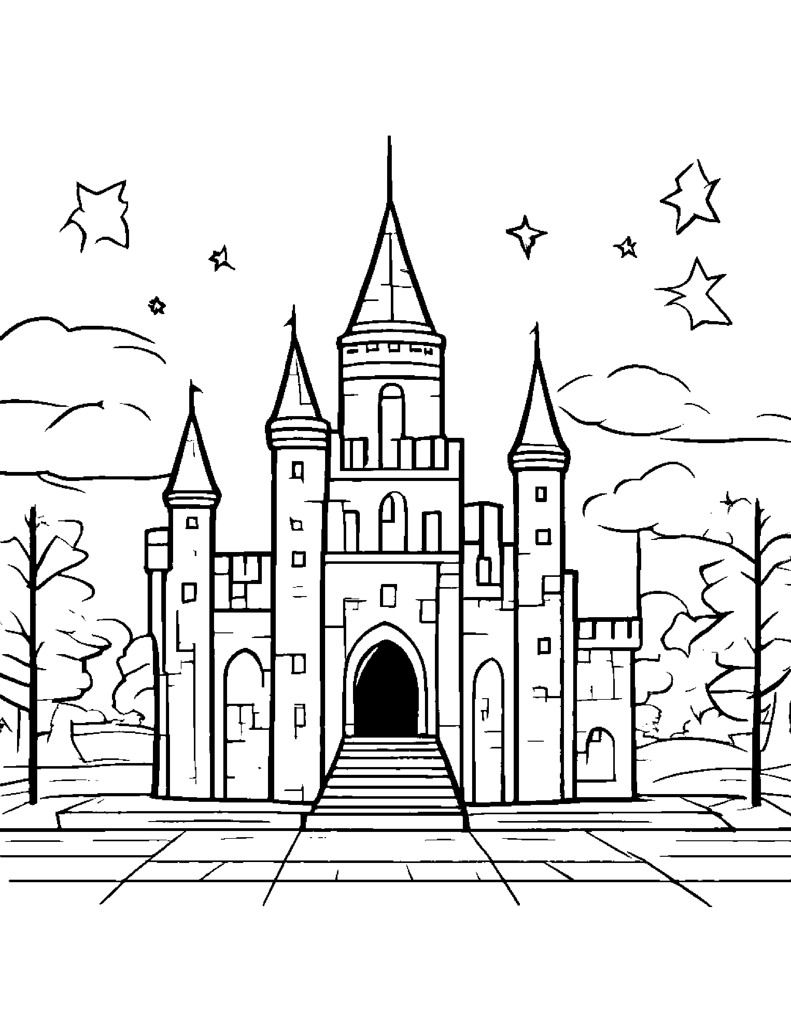 Castle Block Painting A Star In A Classroom Corner #4 Coloring Page (Free Printable PDF)