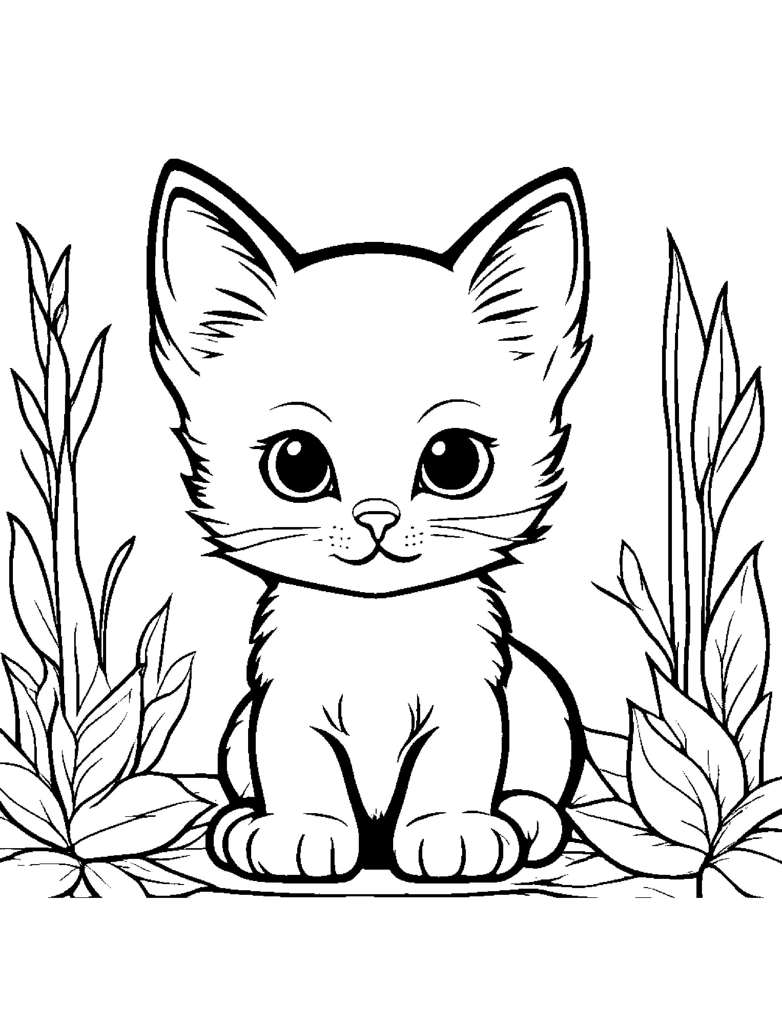 Cozy Kitten Coloring #2 Coloring Page (Free Printable PDF)