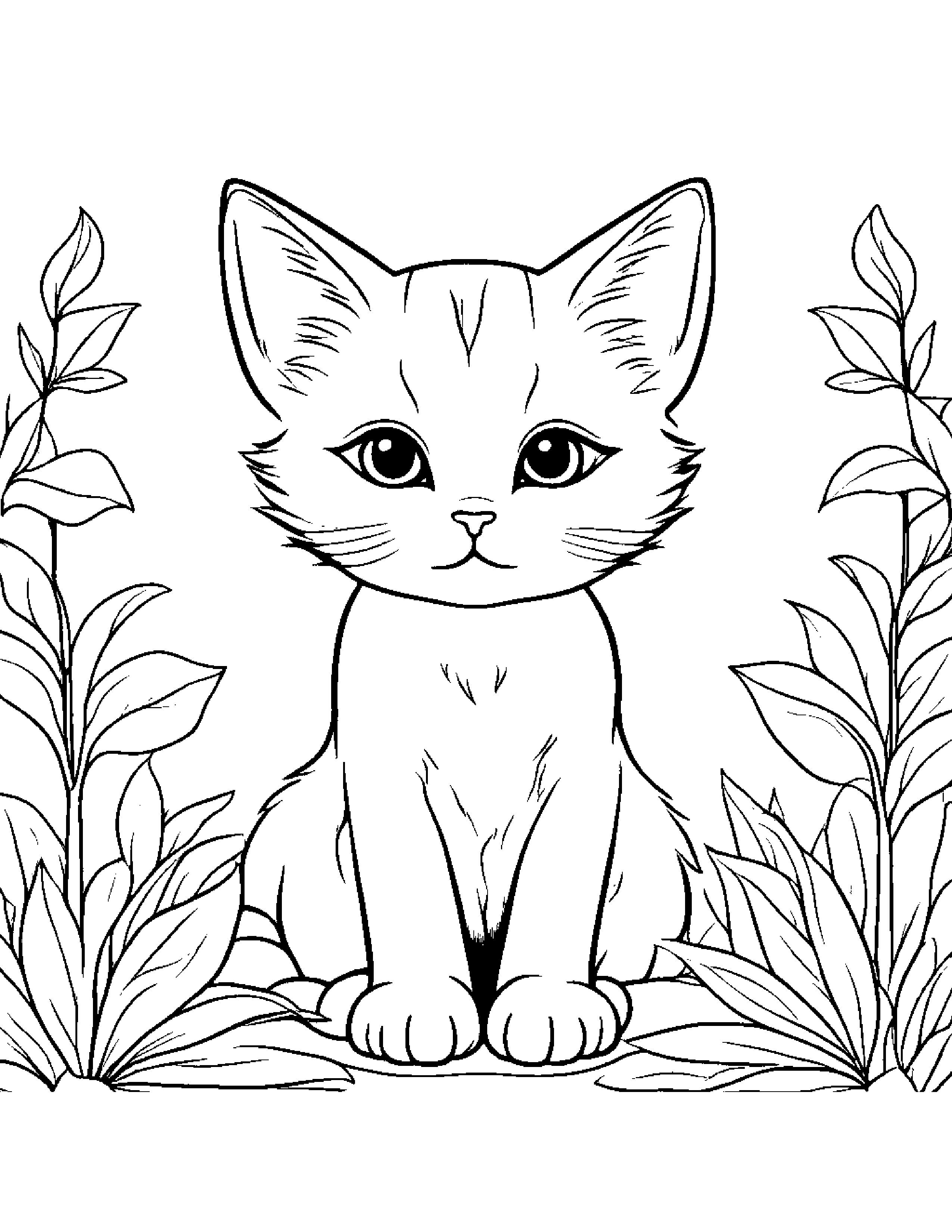 Cozy Kitten Coloring Coloring Page (Free Printable PDF)