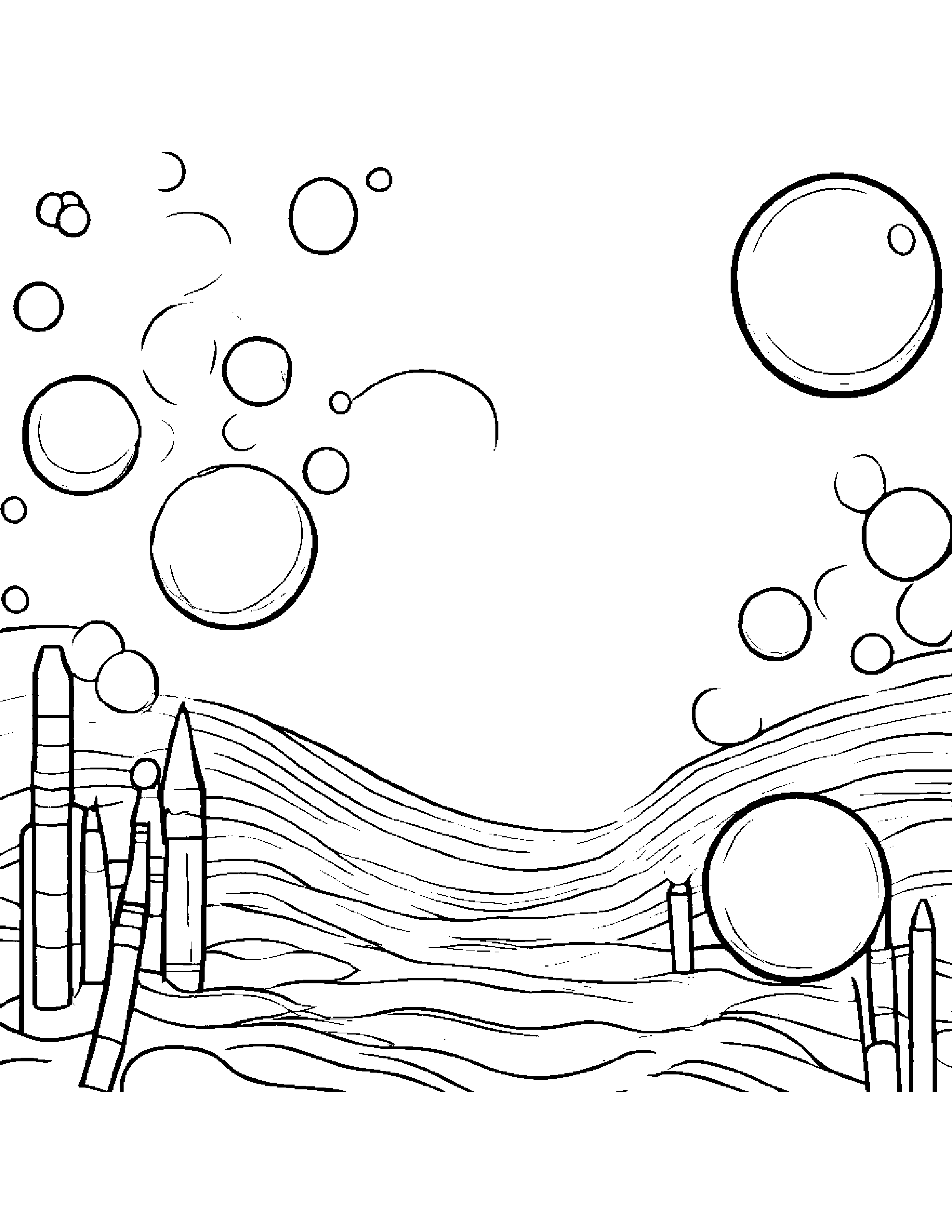 Crayons Blowing Bubbles #3 Coloring Page (Free Printable PDF)
