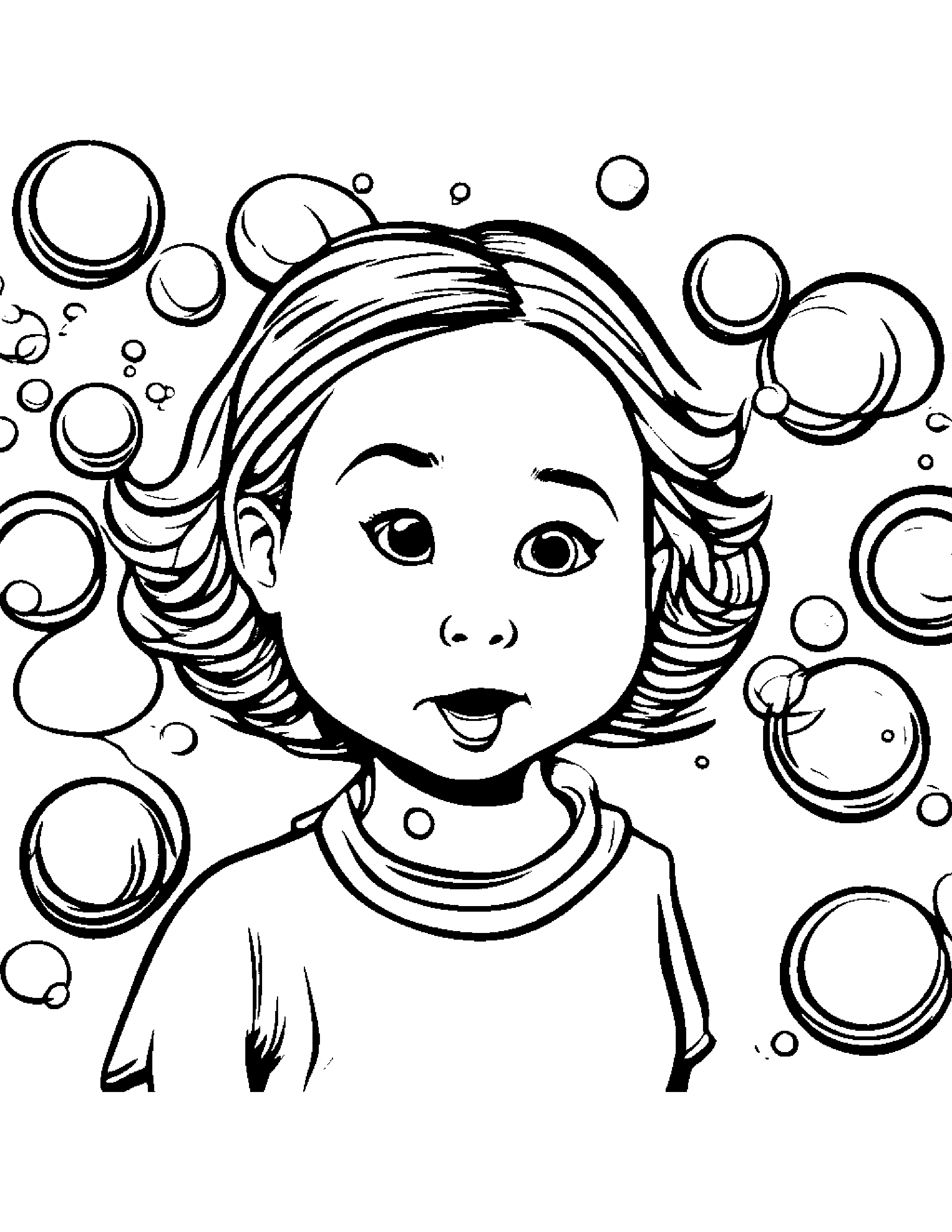 Crayons Blowing Bubbles #5 Coloring Page (Free Printable PDF)