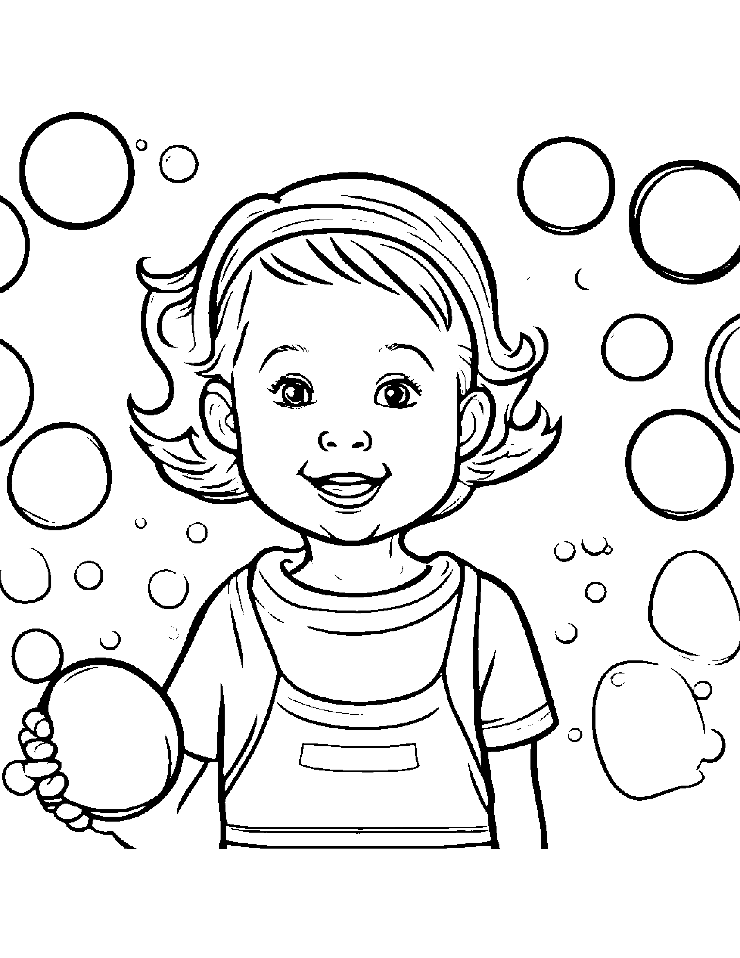 Crayons Blowing Bubbles Coloring Page (Free Printable PDF)