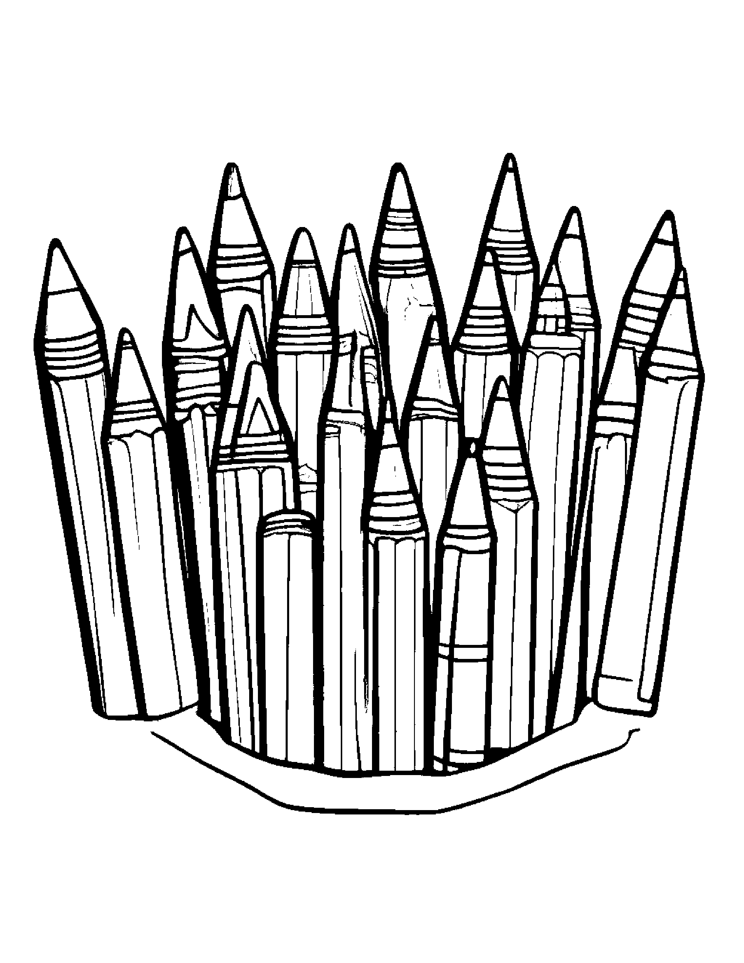 Crayons Sharing #3 Coloring Page (Free Printable PDF)
