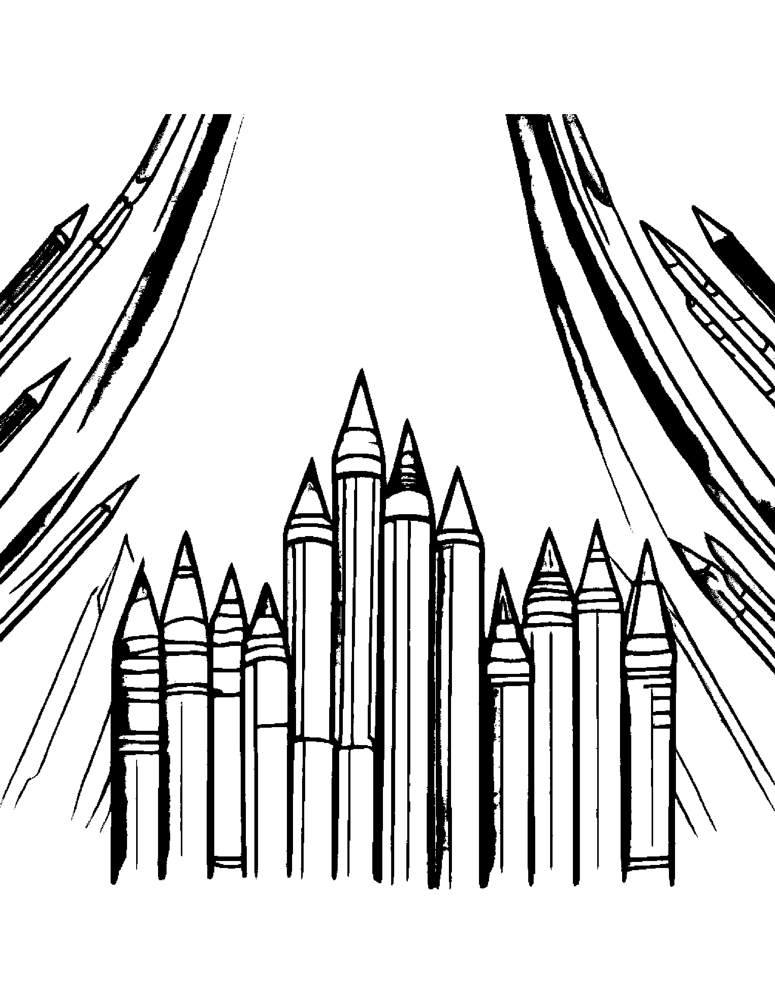 Crayons Sharing Under A Rainbow #5 Coloring Page (Free Printable PDF)