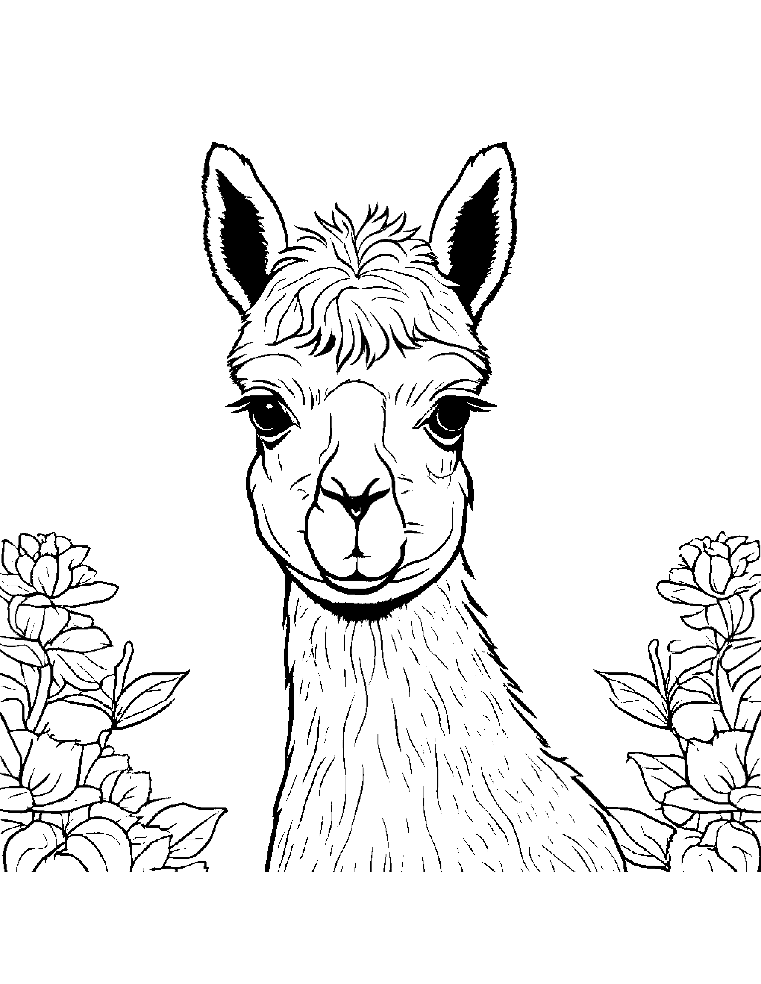 Curious Alpaca Coloring #3 Coloring Page (Free Printable PDF)