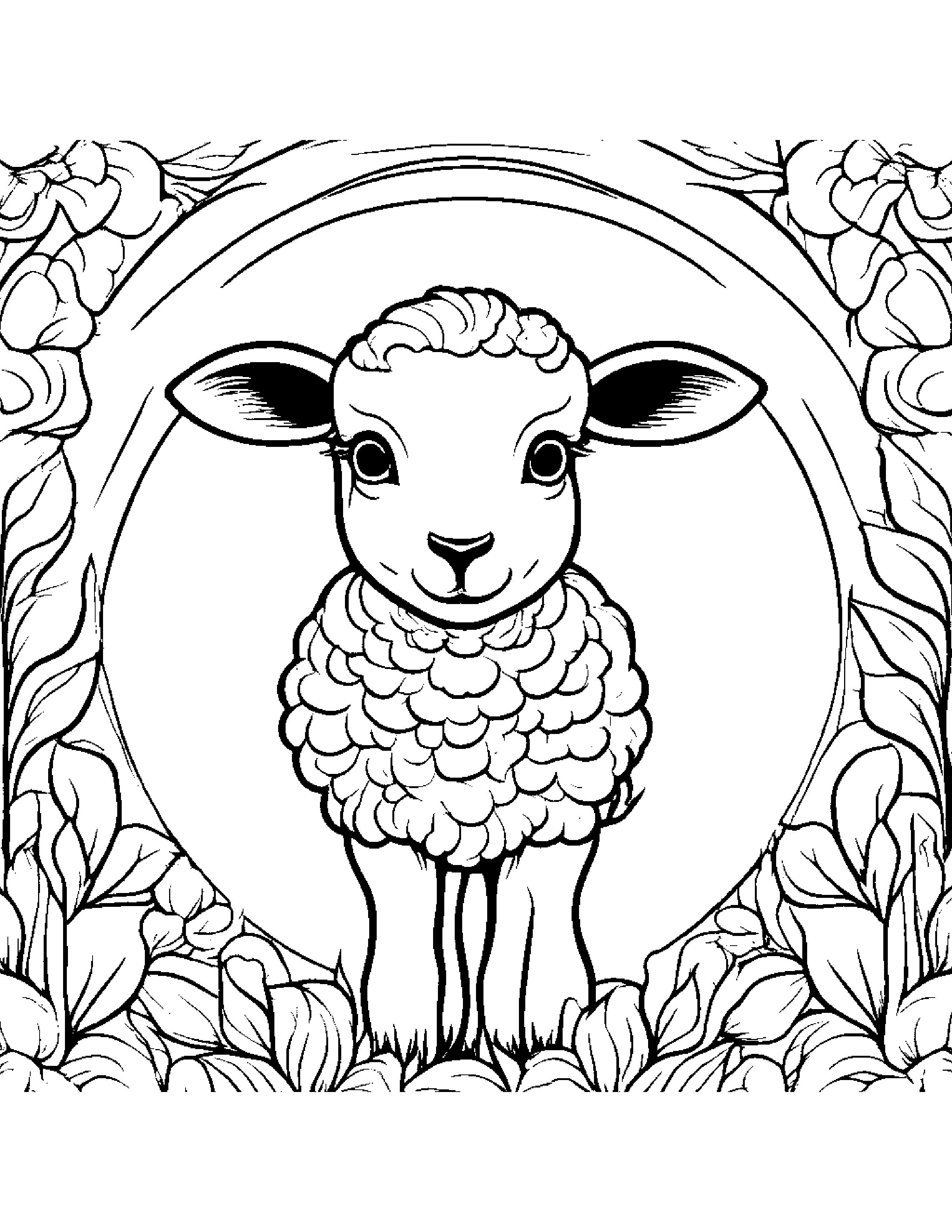 Gentle Lamb Coloring #3 Coloring Page (Free Printable PDF)