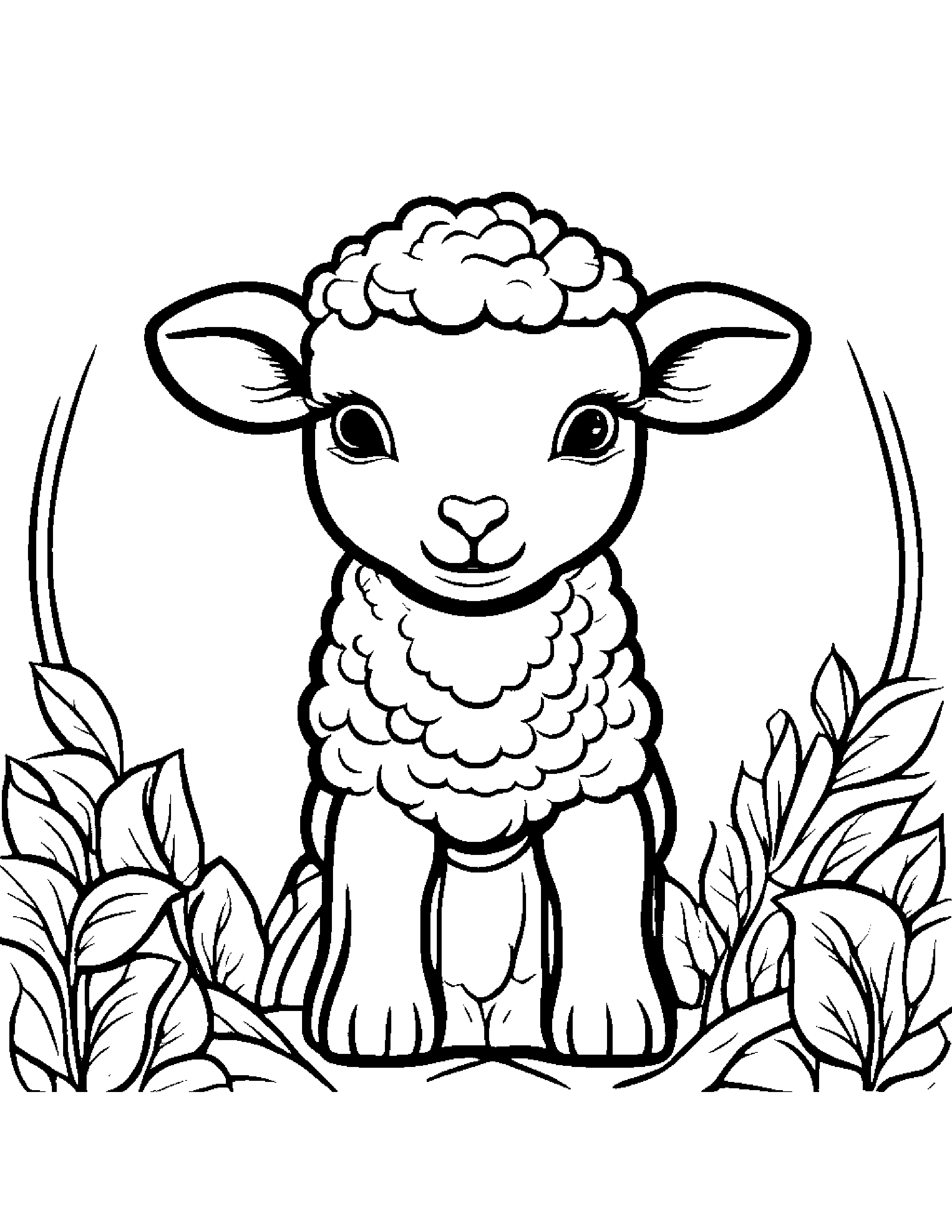 Gentle Lamb Coloring #4 Coloring Page (Free Printable PDF)